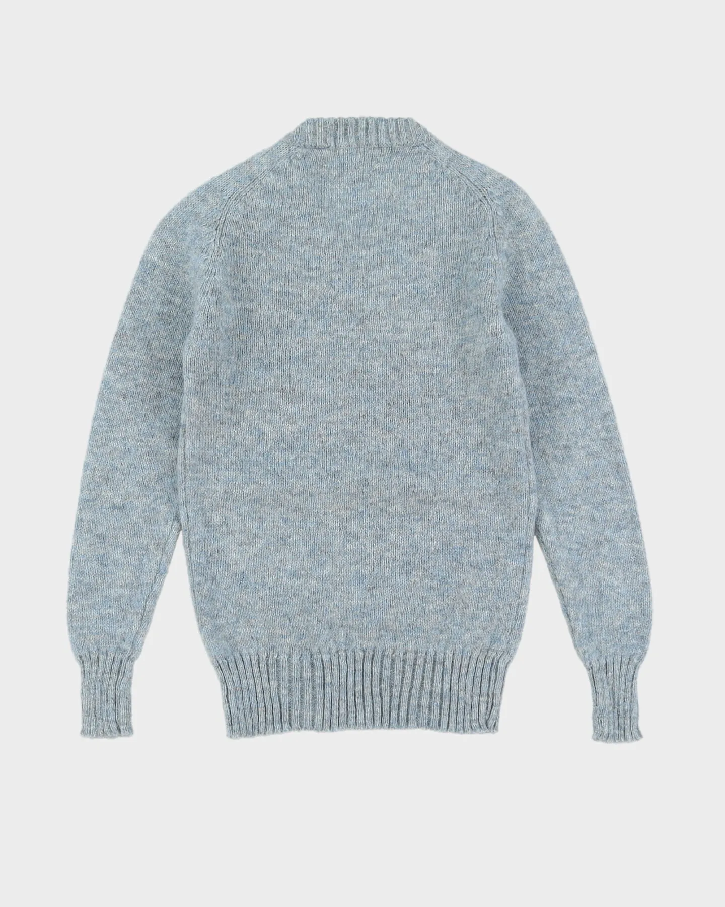 00s Blue V-Neck Knitted Jumper - XS