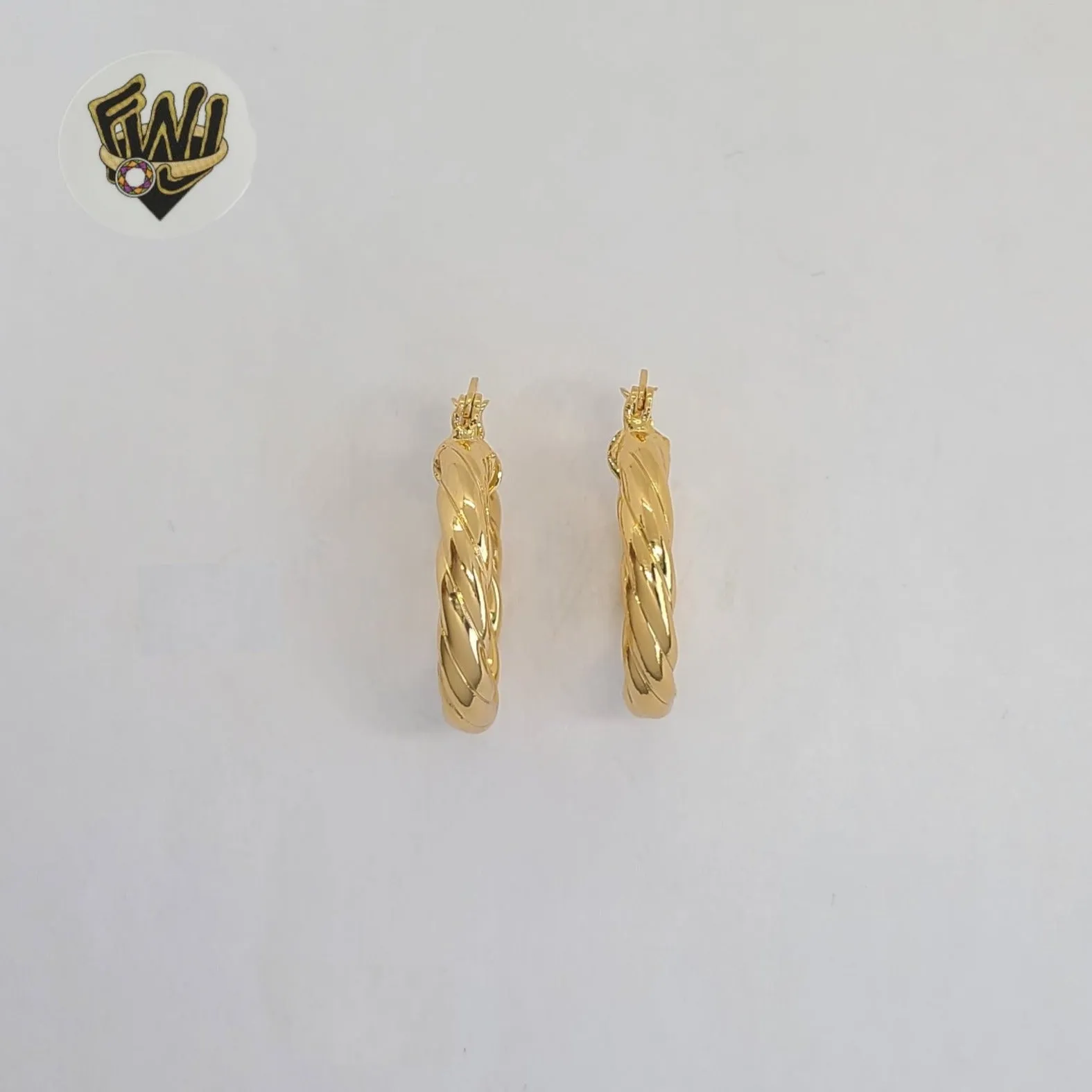 (1-2603-4) Gold Laminate - Twisted Hoops - BGO