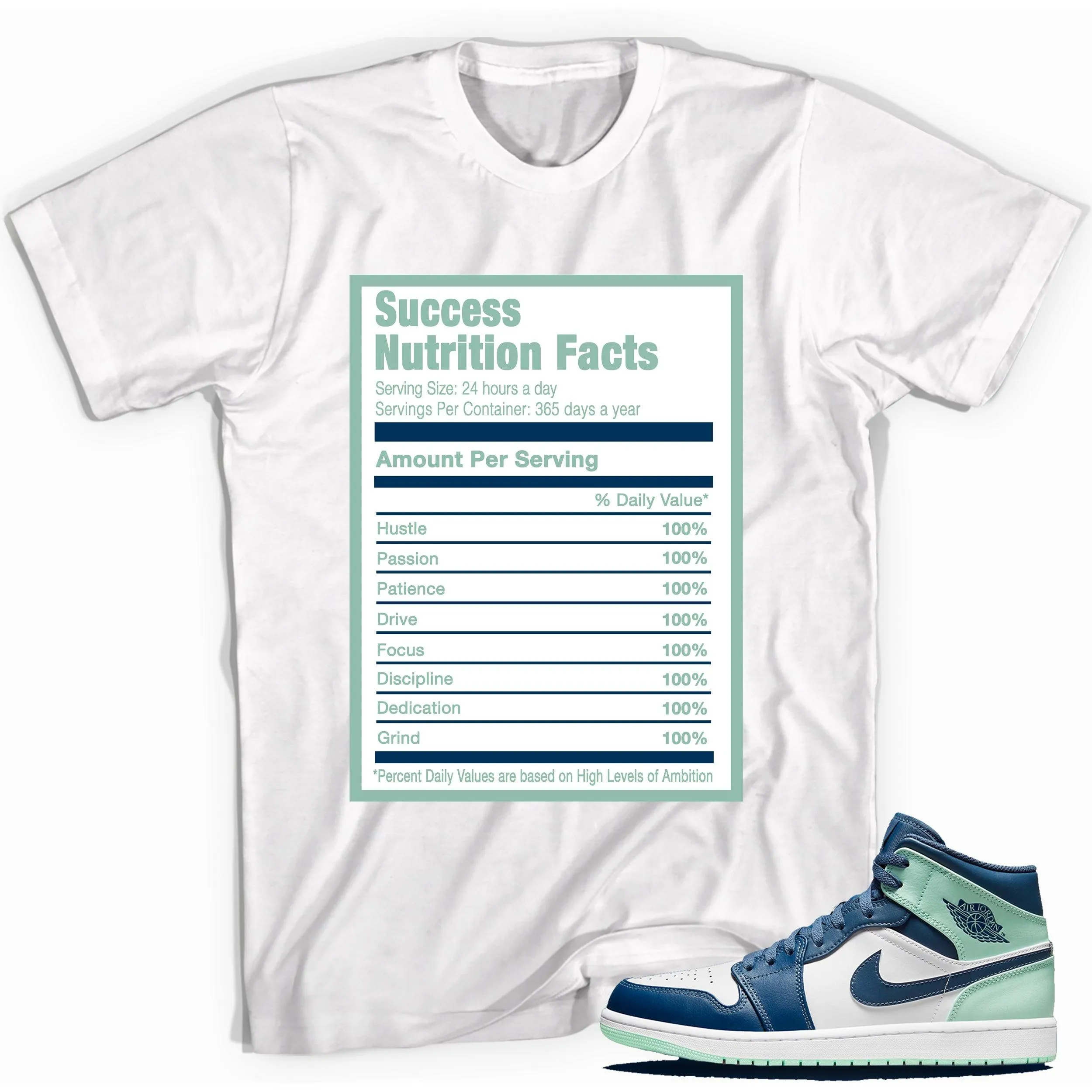 1 Mid Mystic Navy Mint Foam Shirt Success Nutrition