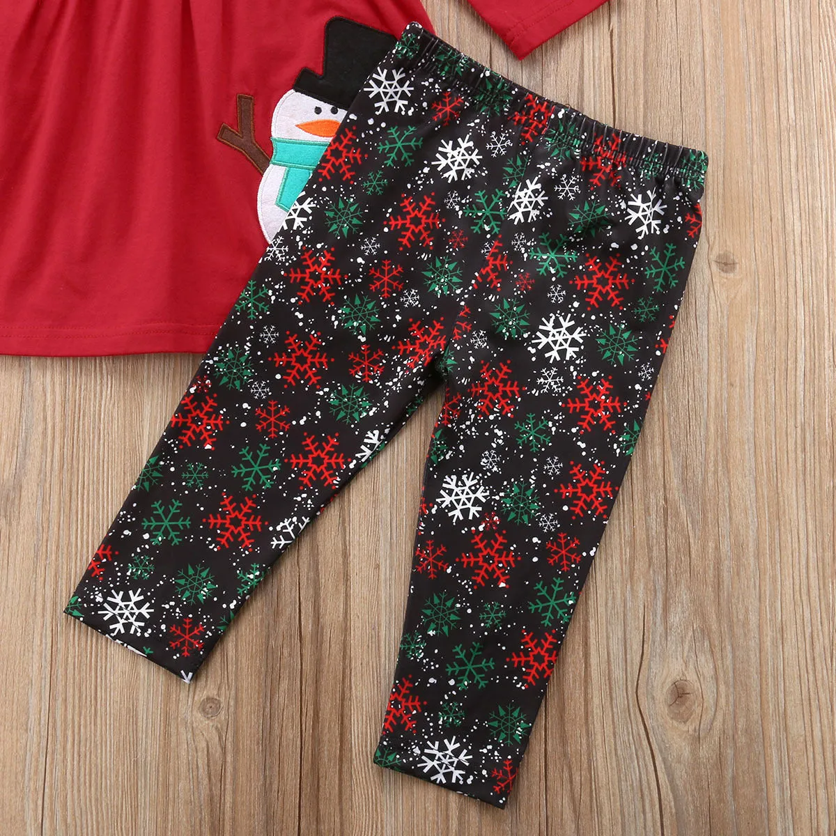 2 Pieces Set Baby Kid Girls Christmas Cartoon Print Tops And Pants Wholesale 23101505