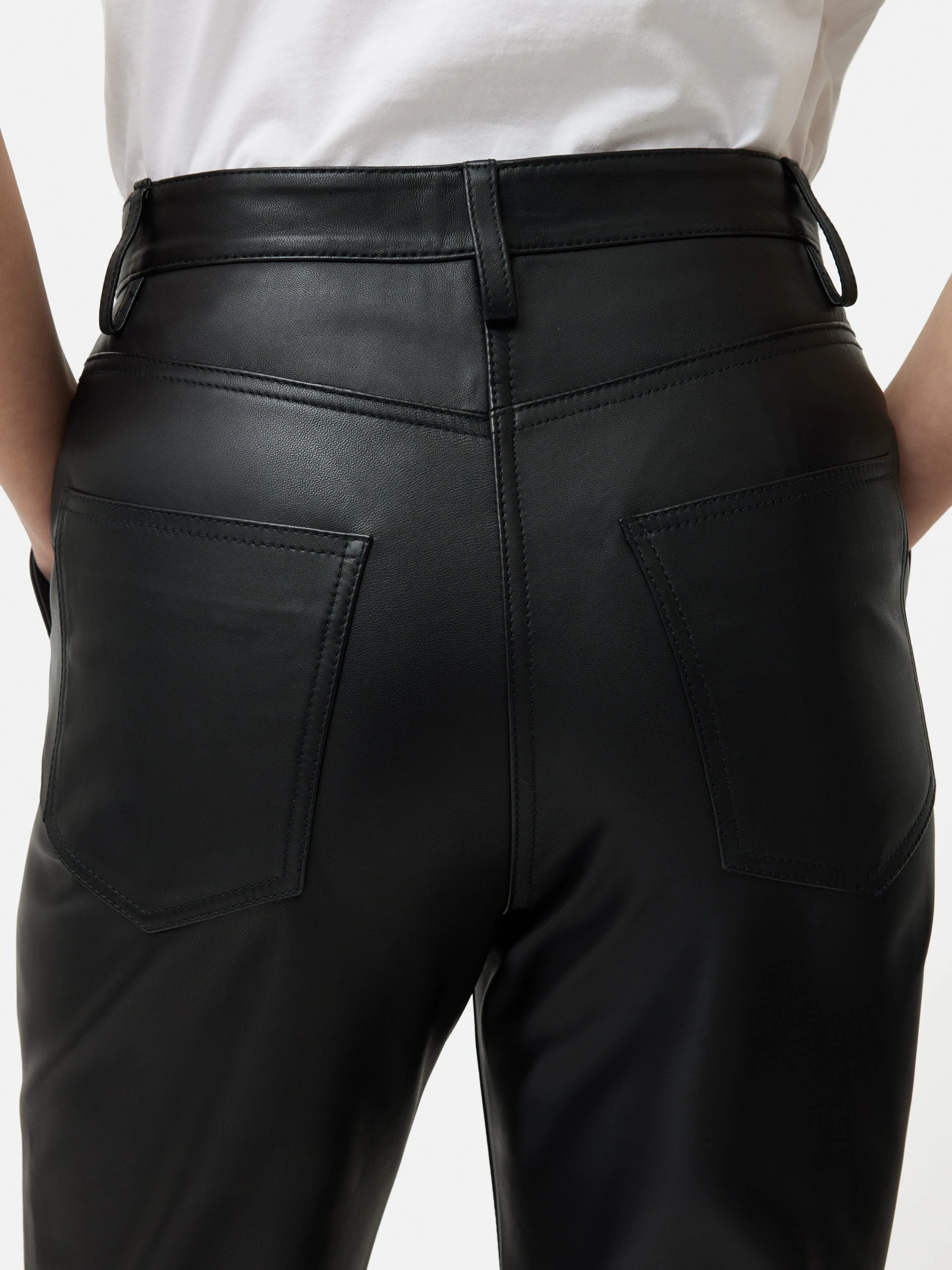 Abby Leather Trouser | Black