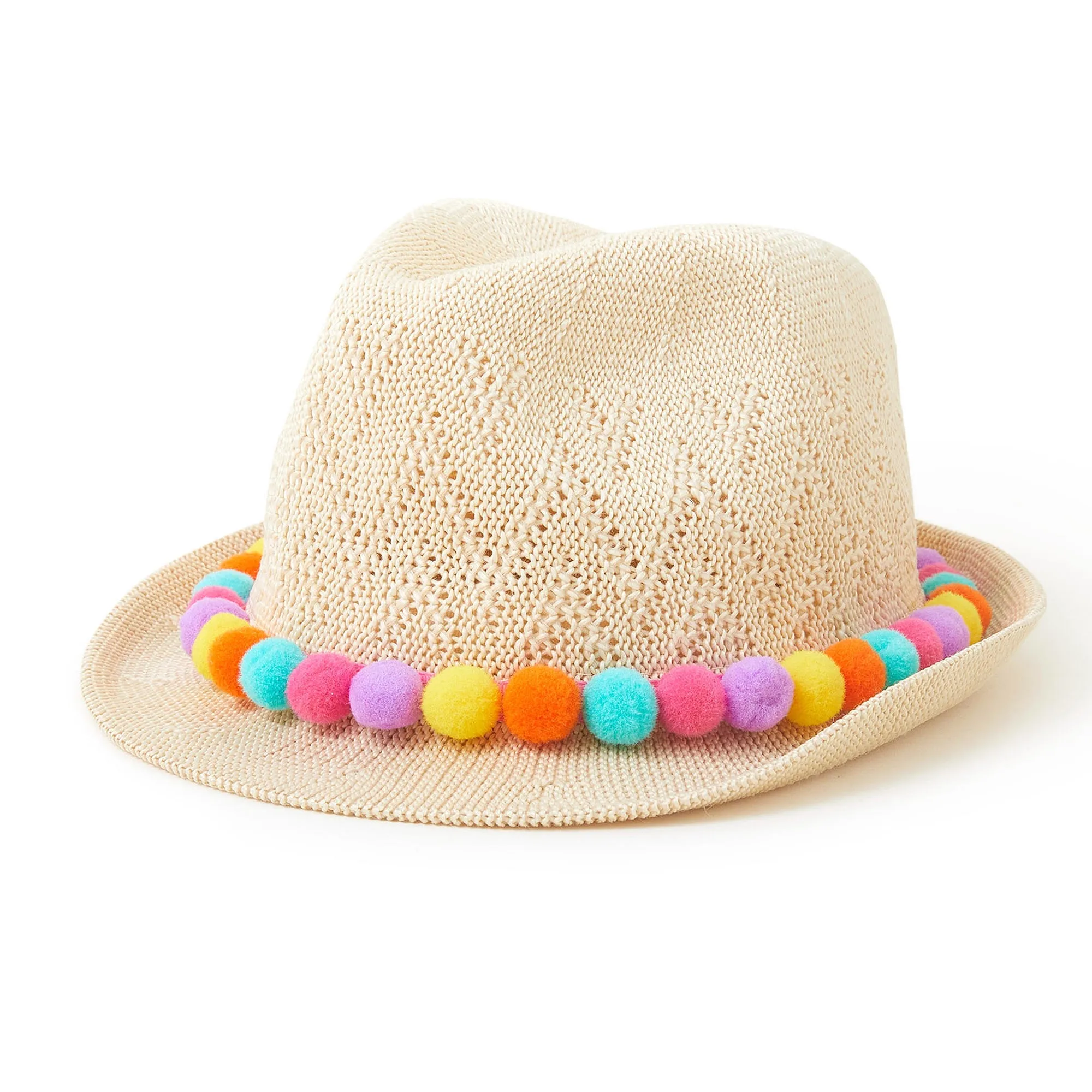 Accessorize London Girl's Pom Pom Packable Trilby (3-6 Years)