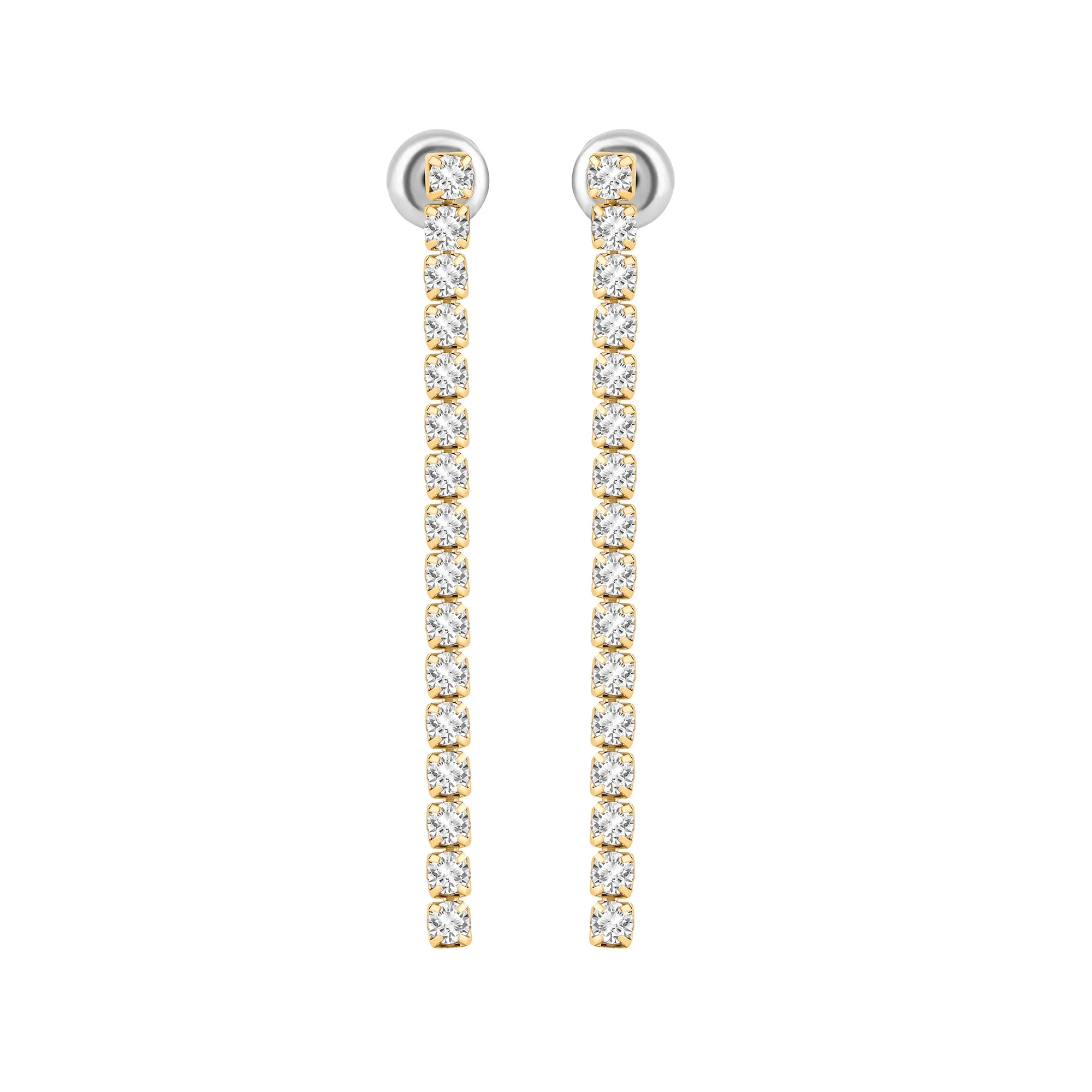 Accessorize London Women's Z Real Gold Plated Cubic Zirconia Tennis Chain Earrings