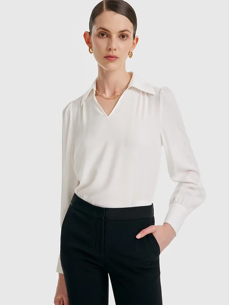 Acetate Floating Collar Shirt With Removable Chain