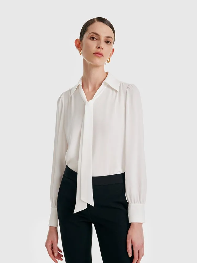 Acetate Floating Collar Shirt With Removable Chain