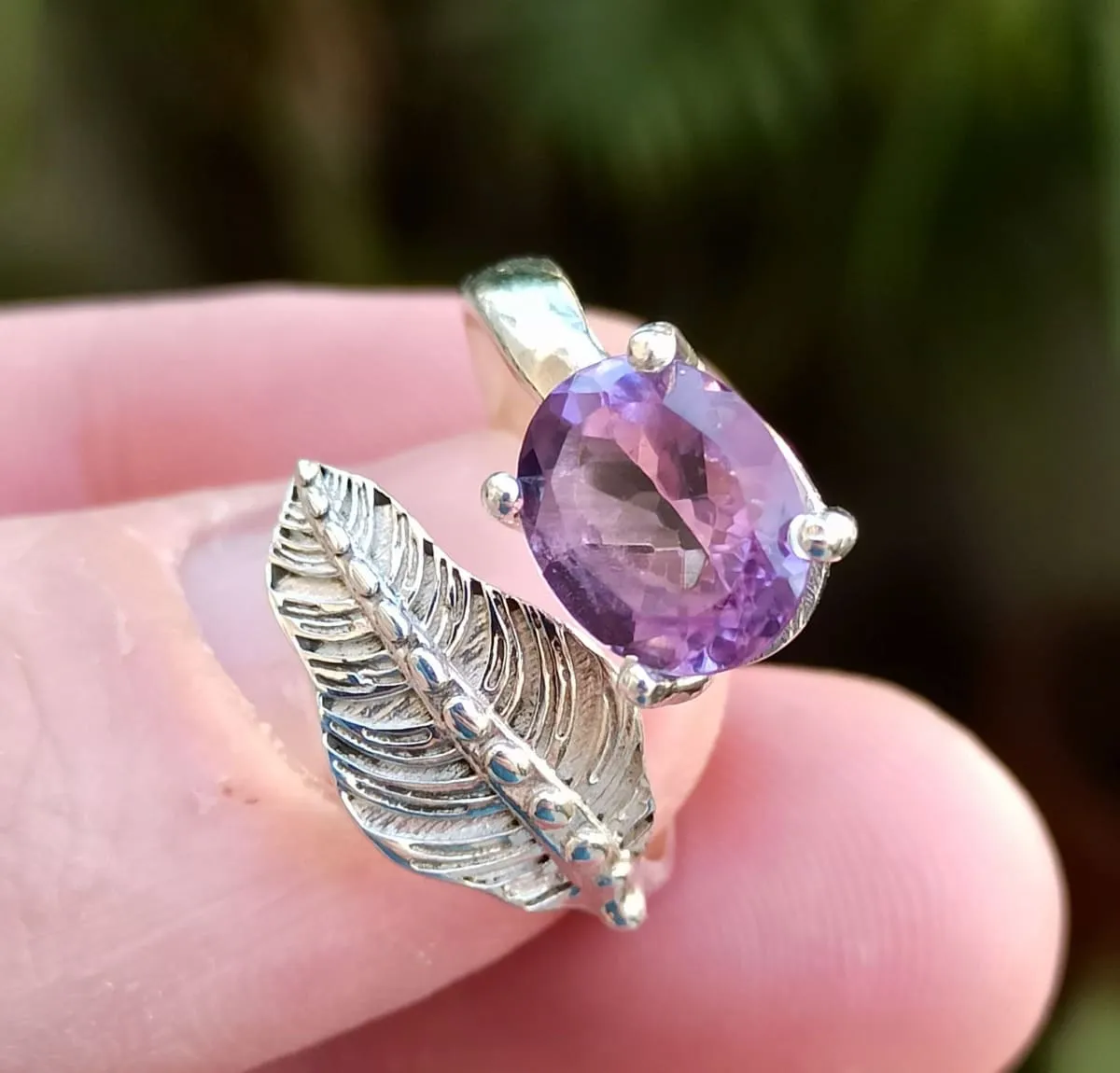 Amethyst Oval 925 Solid Sterling Silver Handmade Women Ring US size 4 to 13