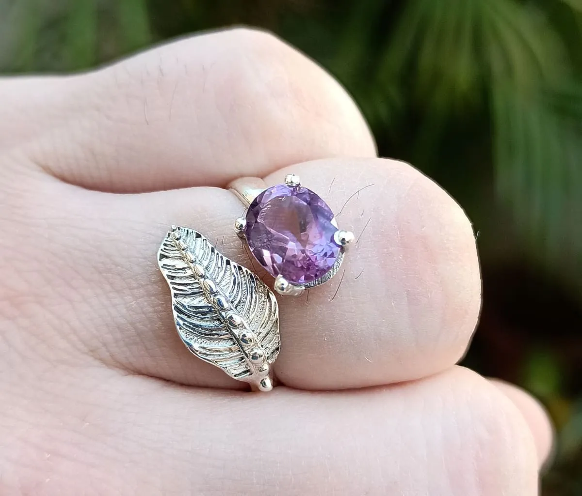 Amethyst Oval 925 Solid Sterling Silver Handmade Women Ring US size 4 to 13