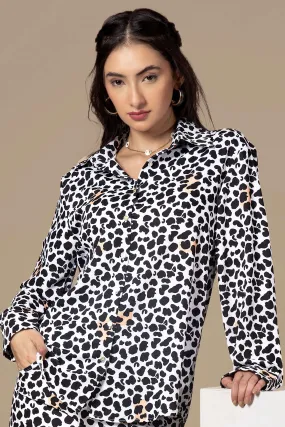 Animal Pattern Casual Shirt For Women