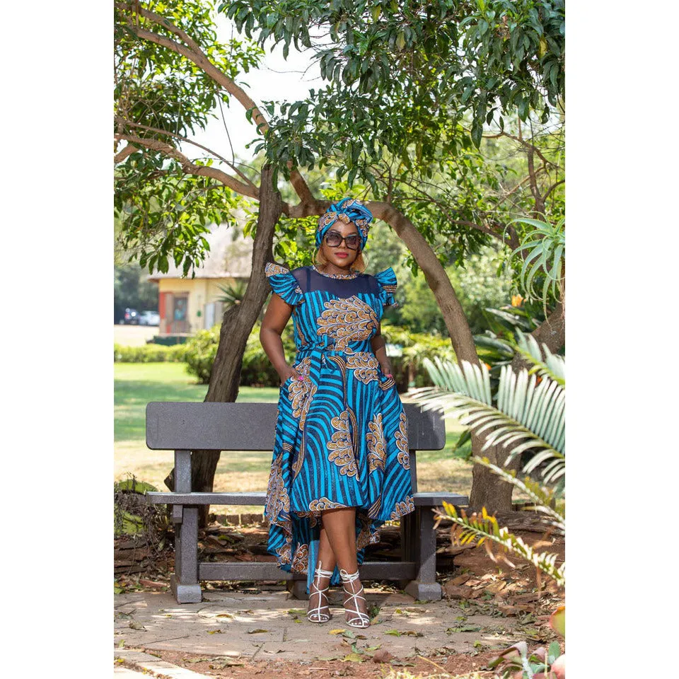 Ankara Short Ruffle Sleeve Print African Dress