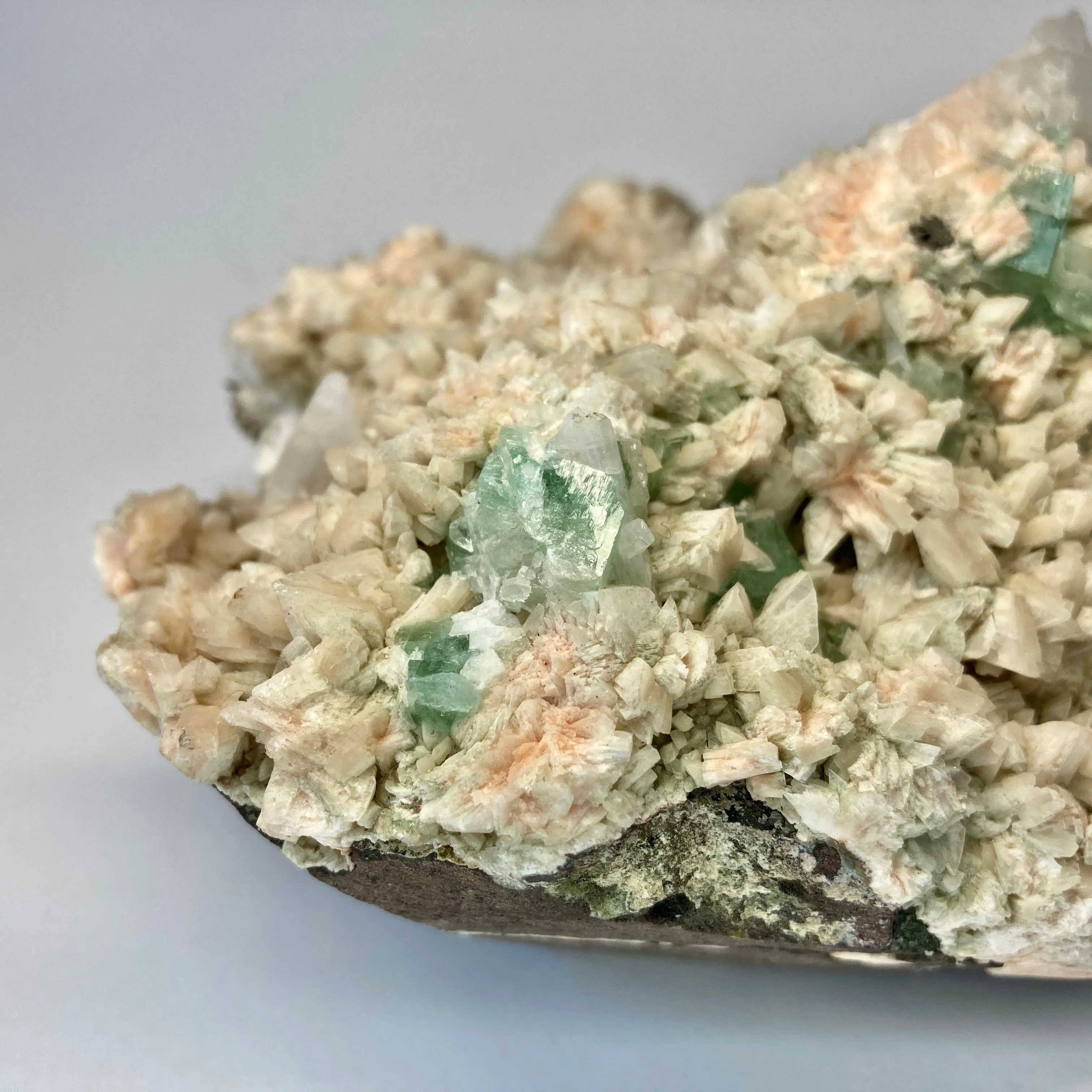 Apophyllite and Stilbite on Heulandite Cluster