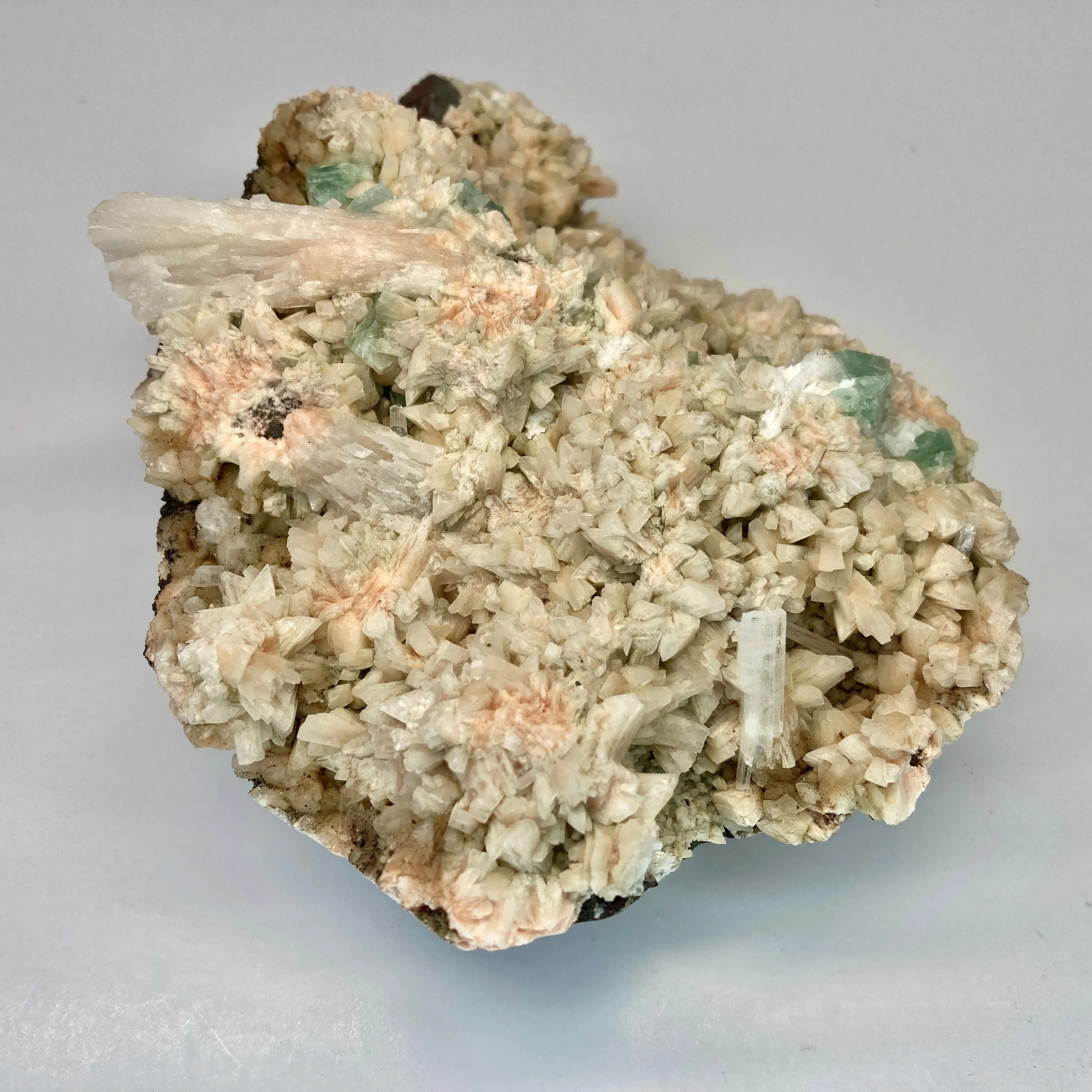 Apophyllite and Stilbite on Heulandite Cluster