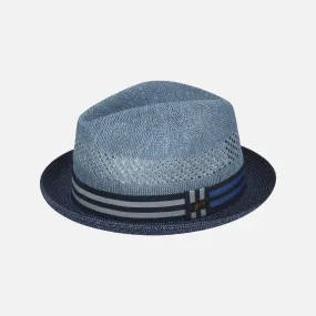 Bailey Berle Fedora - Dual Colored Stripe Band, Toyo Crochet Braid Hat