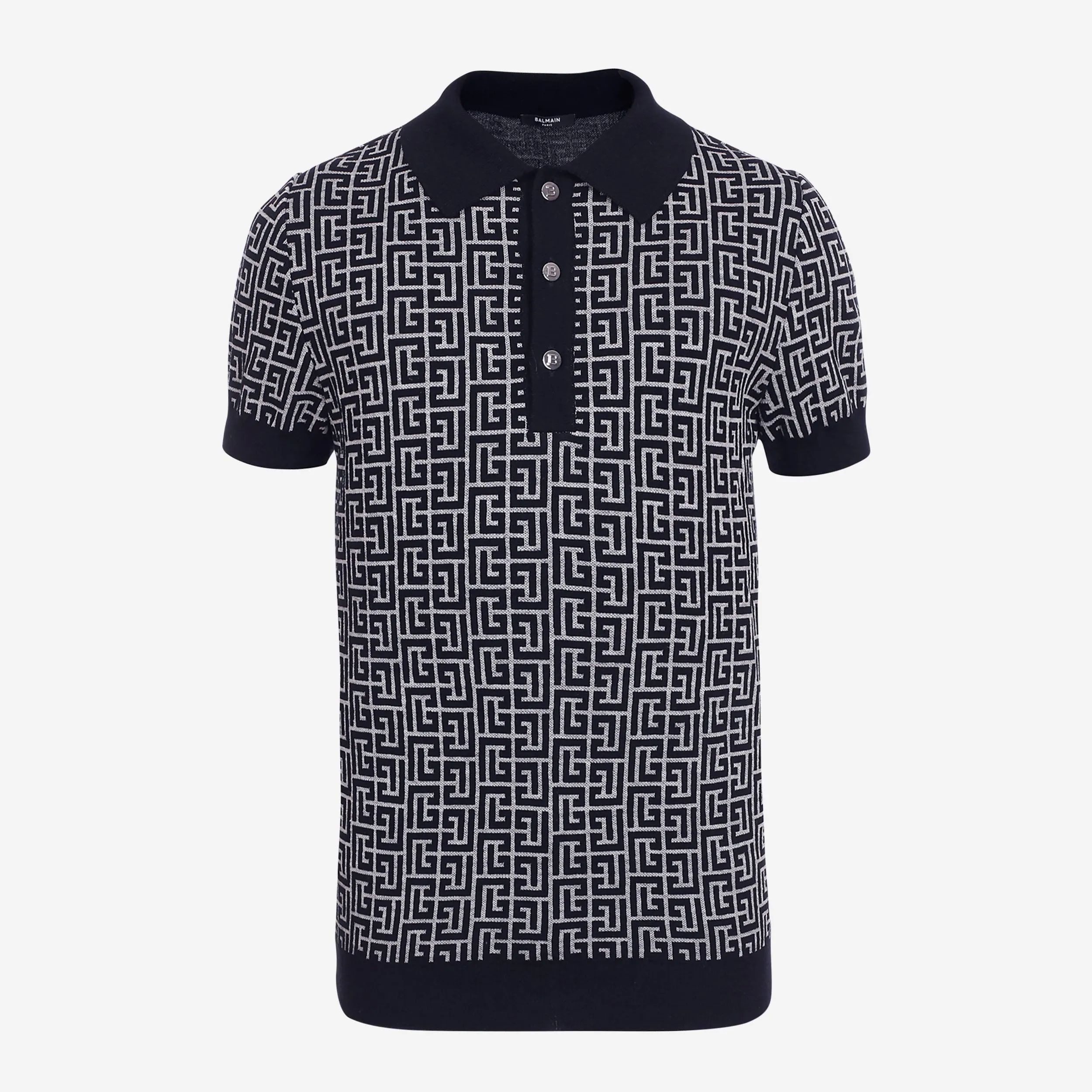 Balmain Monogram Knitted Polo