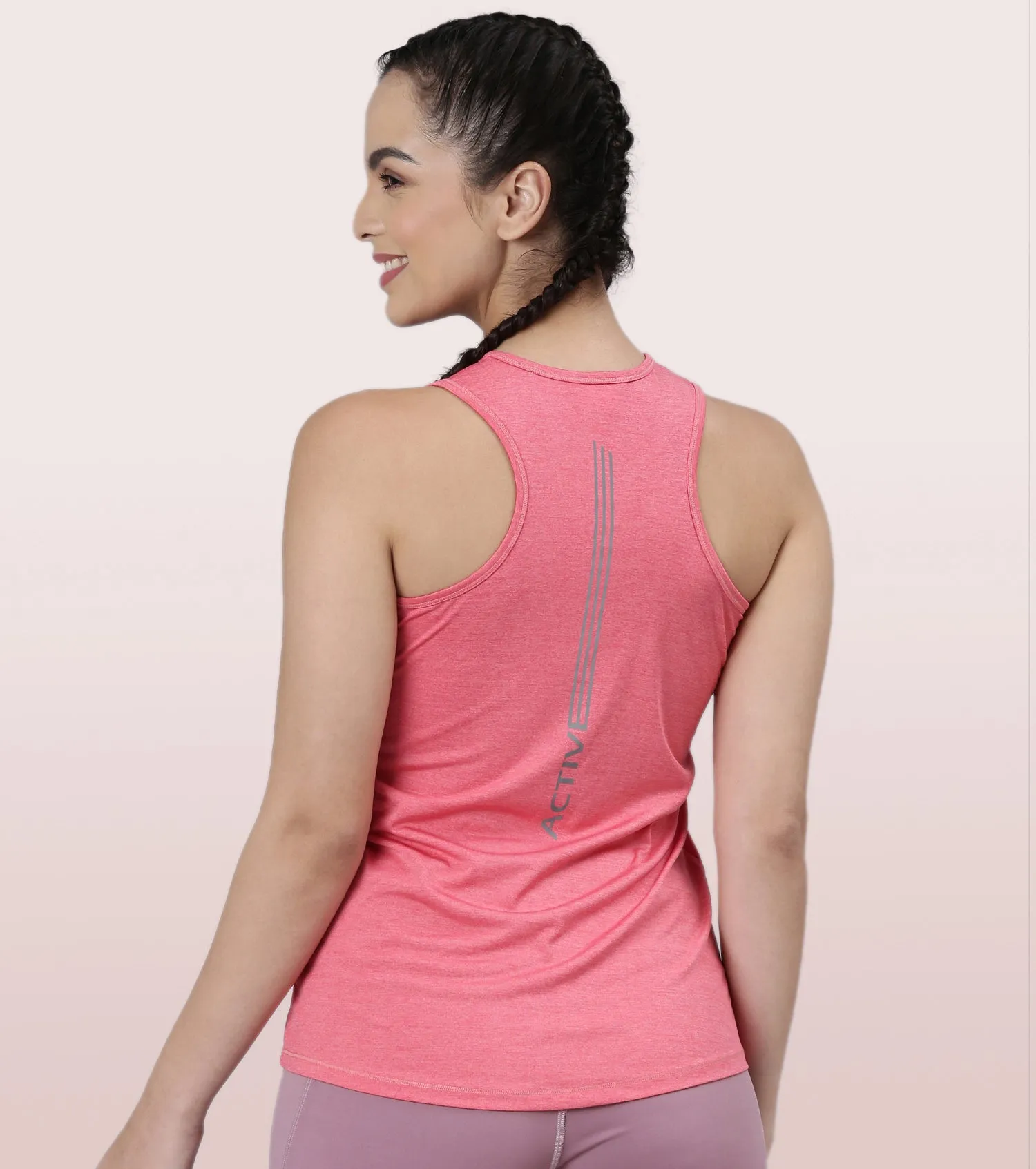 Basic Workout Tank | Dry Fit Racer Tank With Refective Graphic Relaxed Fit | Regular Length |A 308