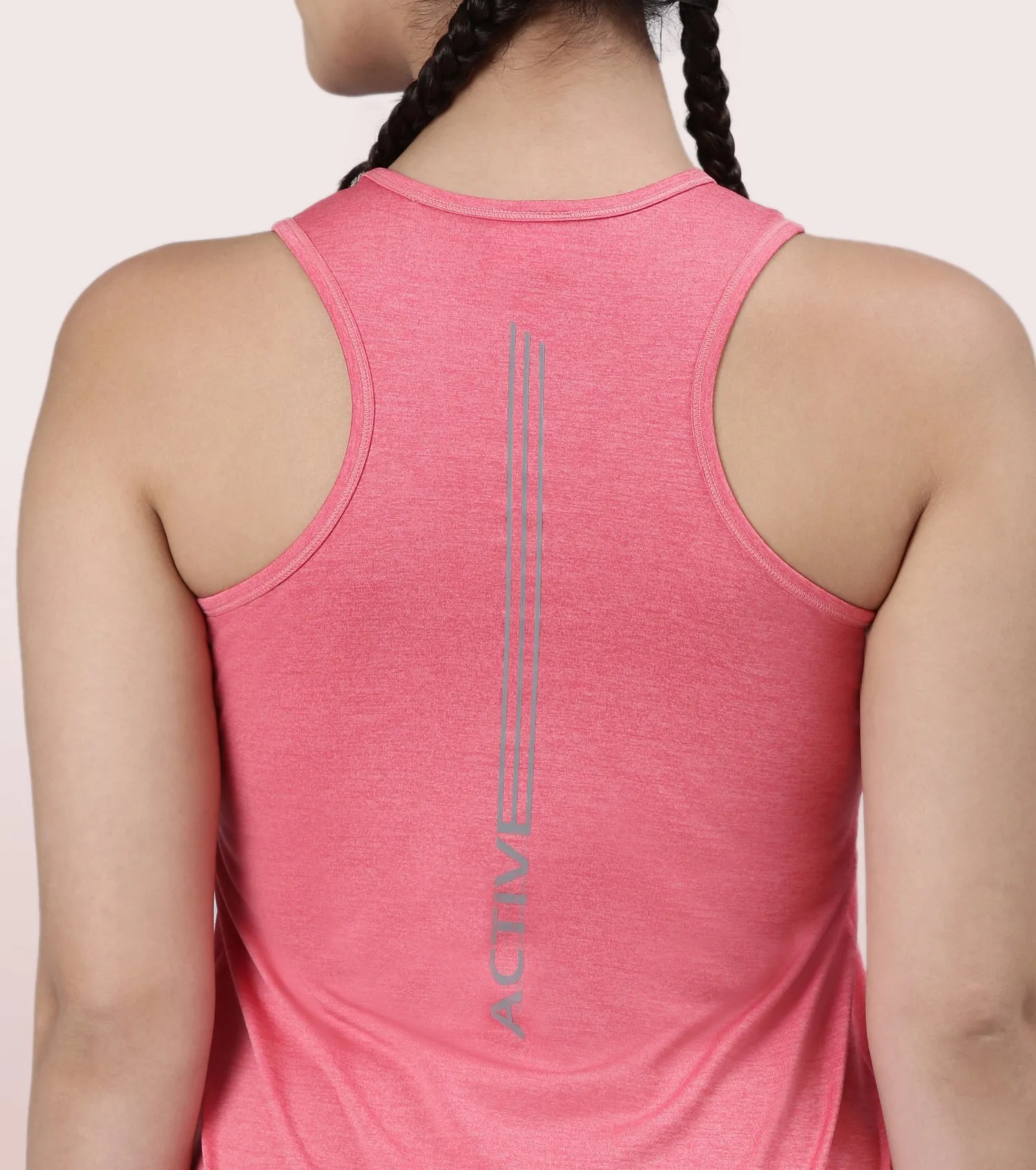 Basic Workout Tank | Dry Fit Racer Tank With Refective Graphic Relaxed Fit | Regular Length |A 308