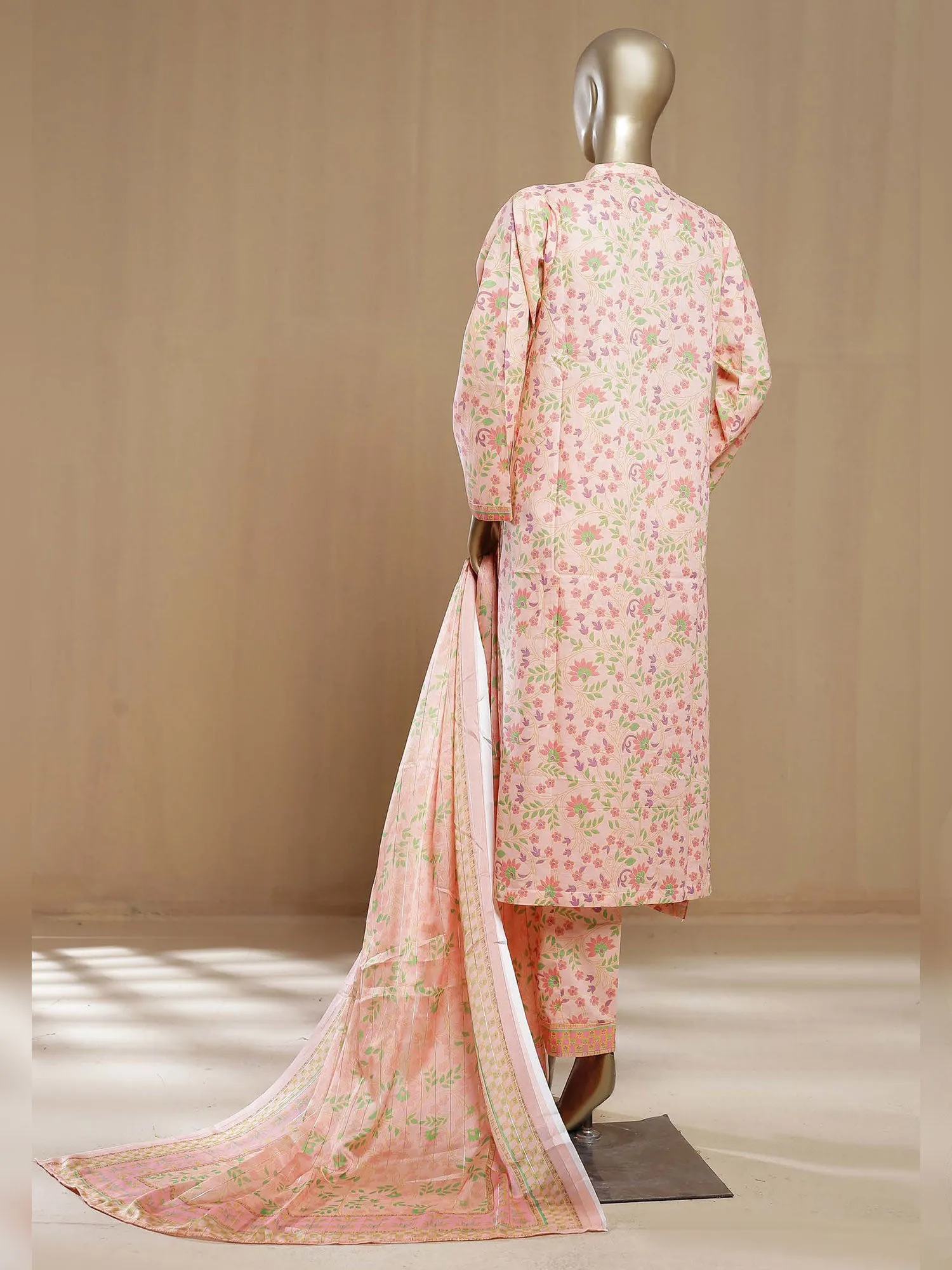 Bin Saeed "Khalidars" Lawn Frock Suit - Light Pink