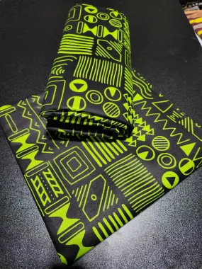 Black and Lemon Ankara Print Fabric