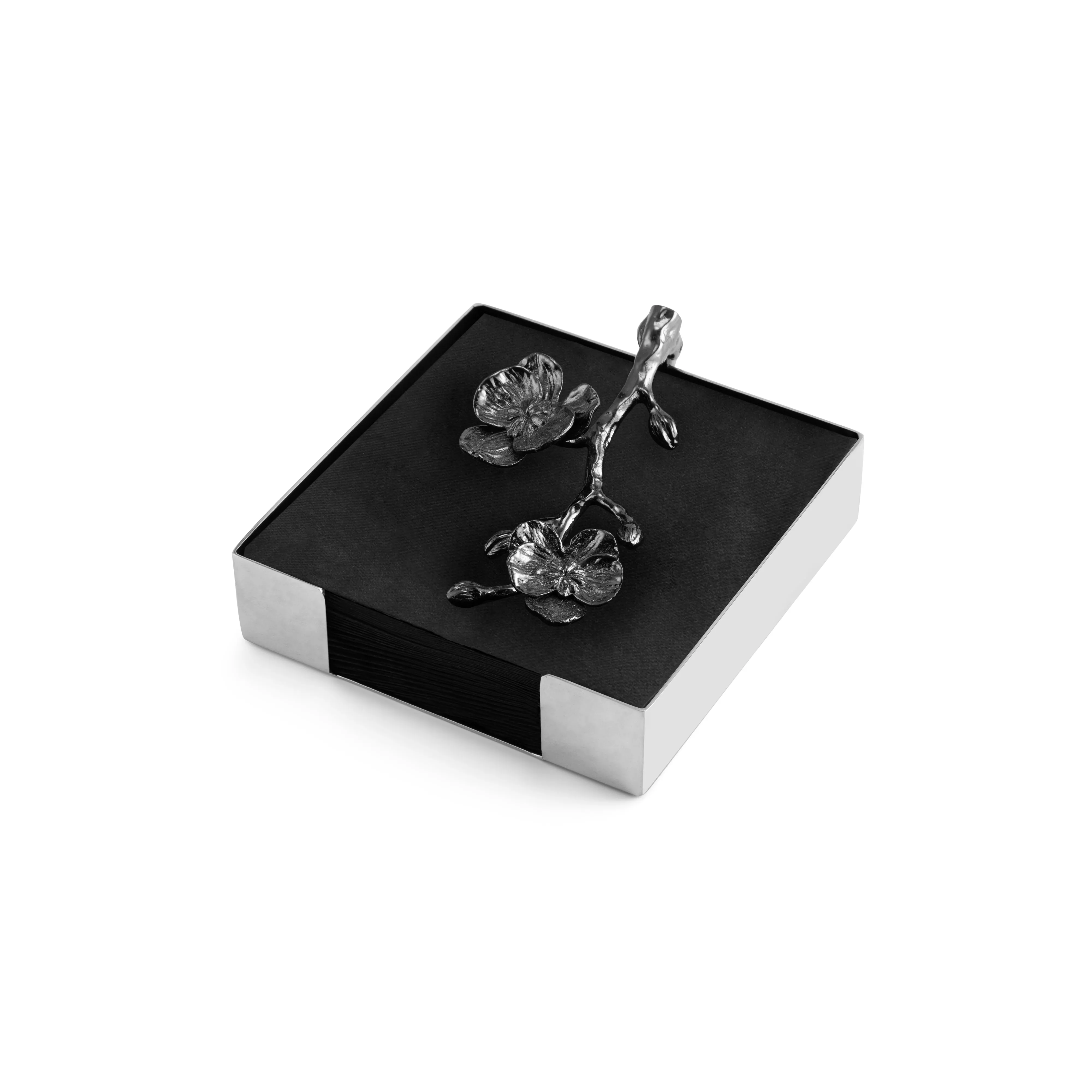 Black Orchid Napkin Holder