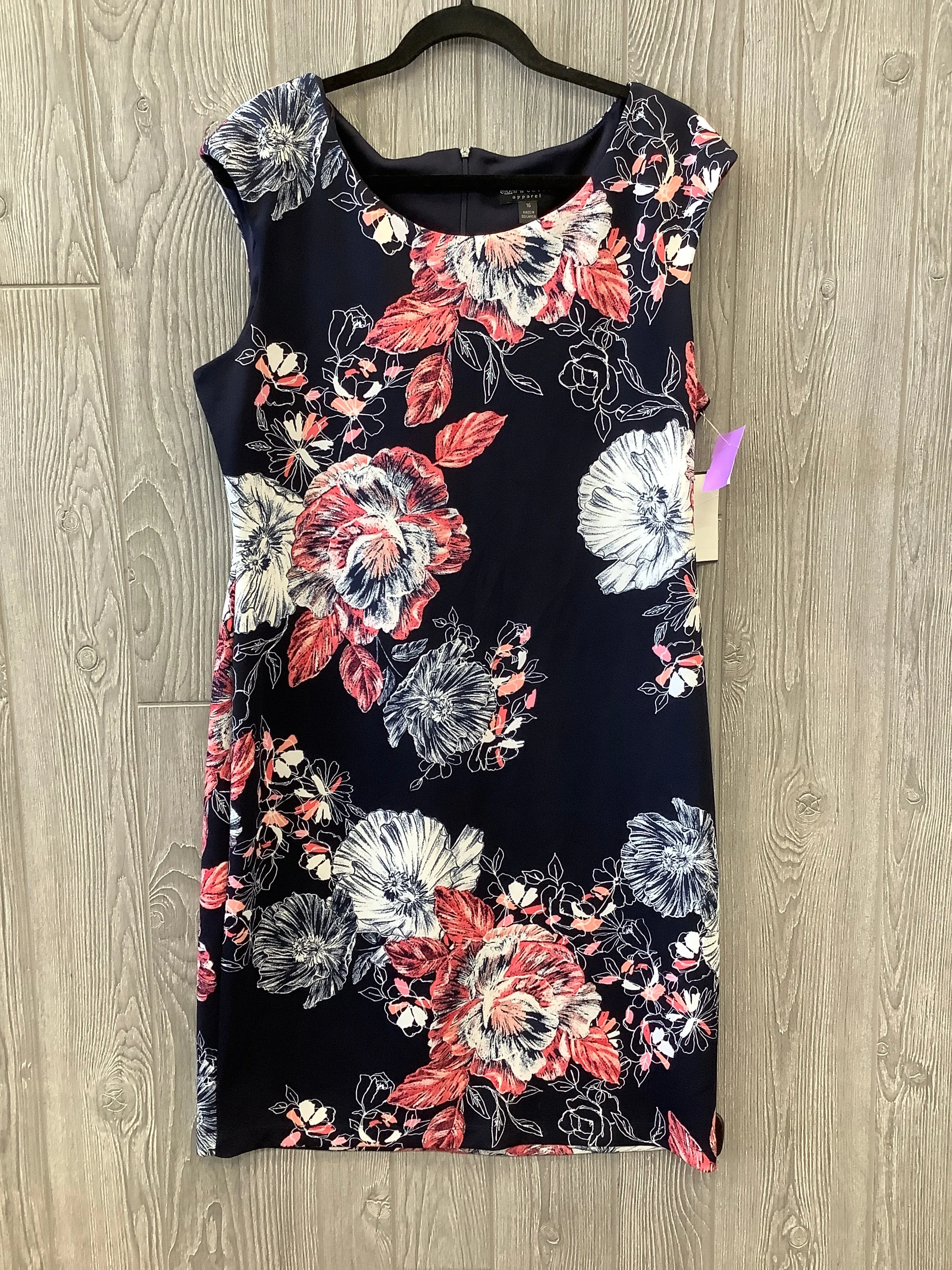 Blue Dress Casual Midi Connected Apparel, Size Xl