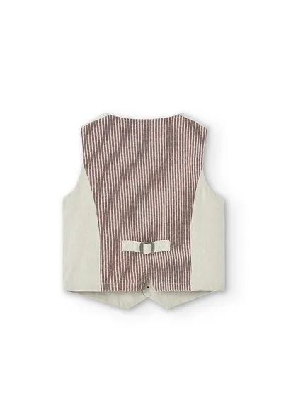 Boboli linen waistcoat for boys and girls 736141-7372 stone