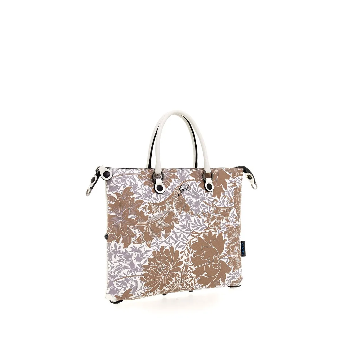 Borsa Donna a Mano con Tracolla GABS G3 PLUS Holiday in Pelle stampa Peonia Toni Beige Media