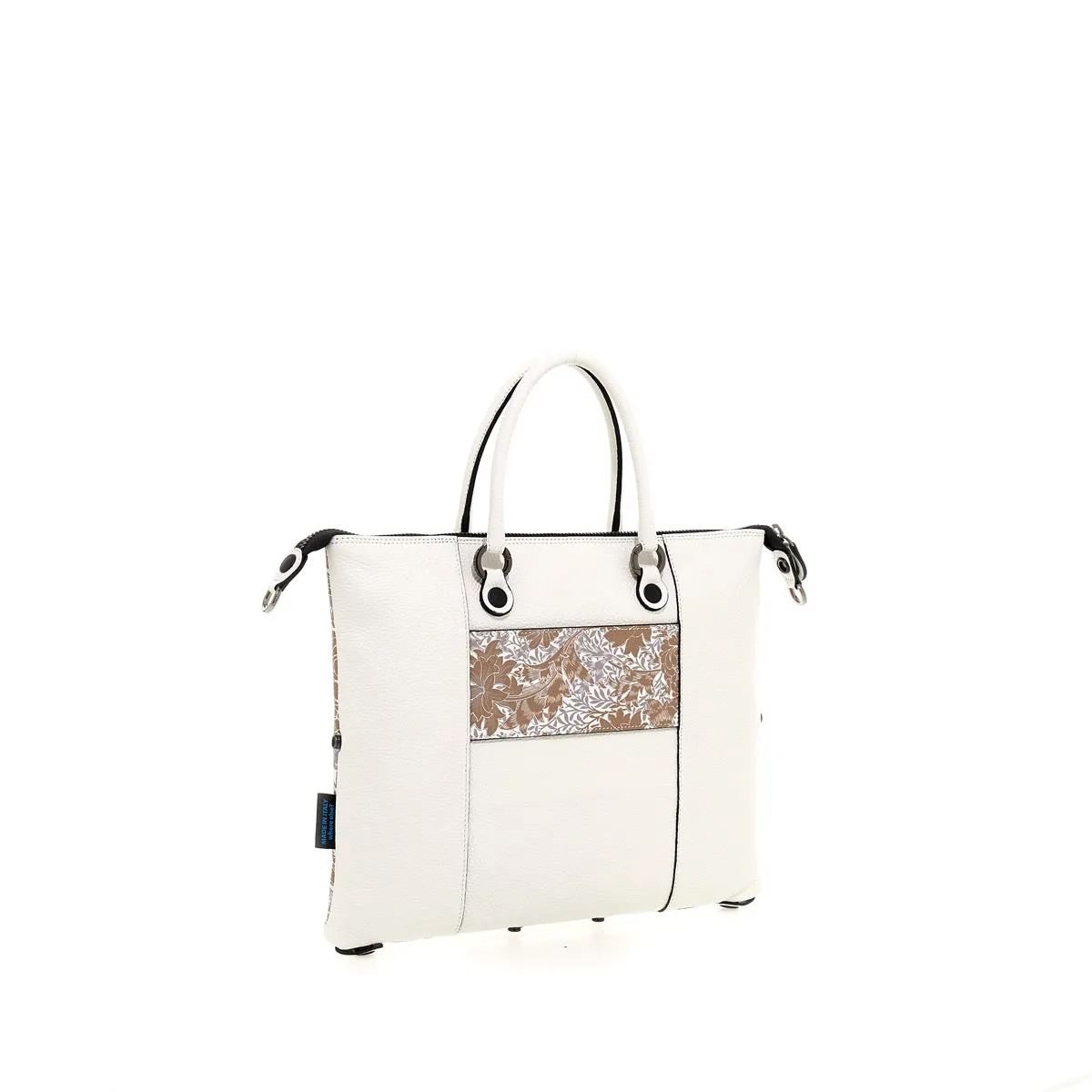 Borsa Donna a Mano con Tracolla GABS G3 PLUS Holiday in Pelle stampa Peonia Toni Beige Media