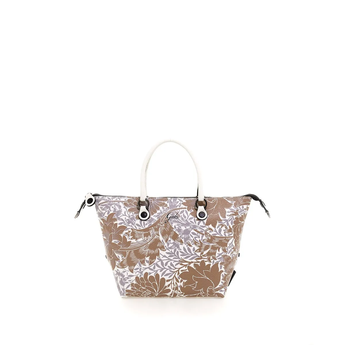 Borsa Donna a Mano con Tracolla GABS G3 PLUS Holiday in Pelle stampa Peonia Toni Beige Media