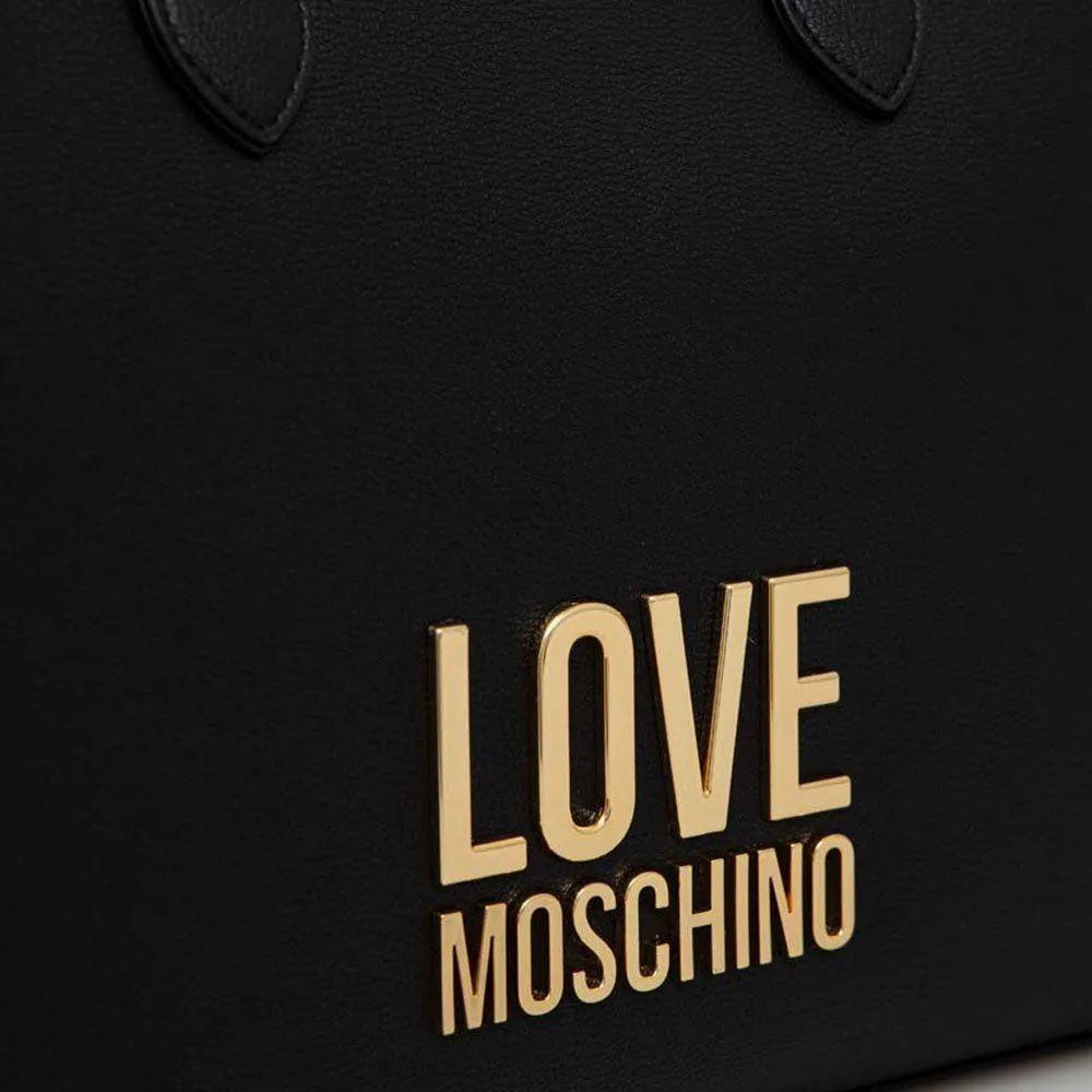 Borsa Donna Bauletto a Spalla LOVE MOSCHINO linea Gold Metal Logo colore Nero