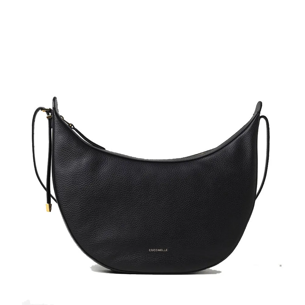 Borsa Donna Hobo a Spalla COCCINELLE in Pelle Nera Linea Gleen Large