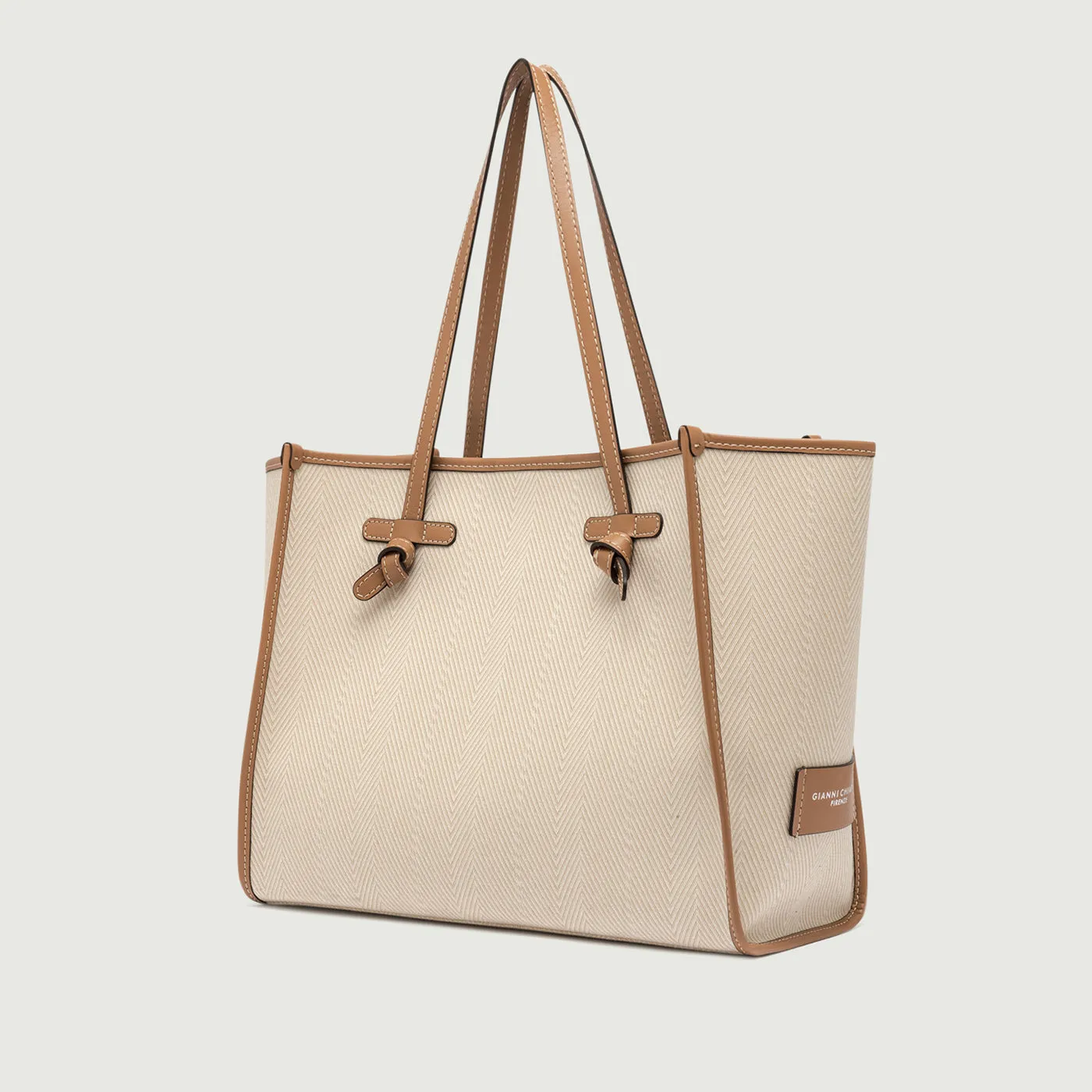 BORSA SHOPPING MARCELLA IN CANVAS BEIGE