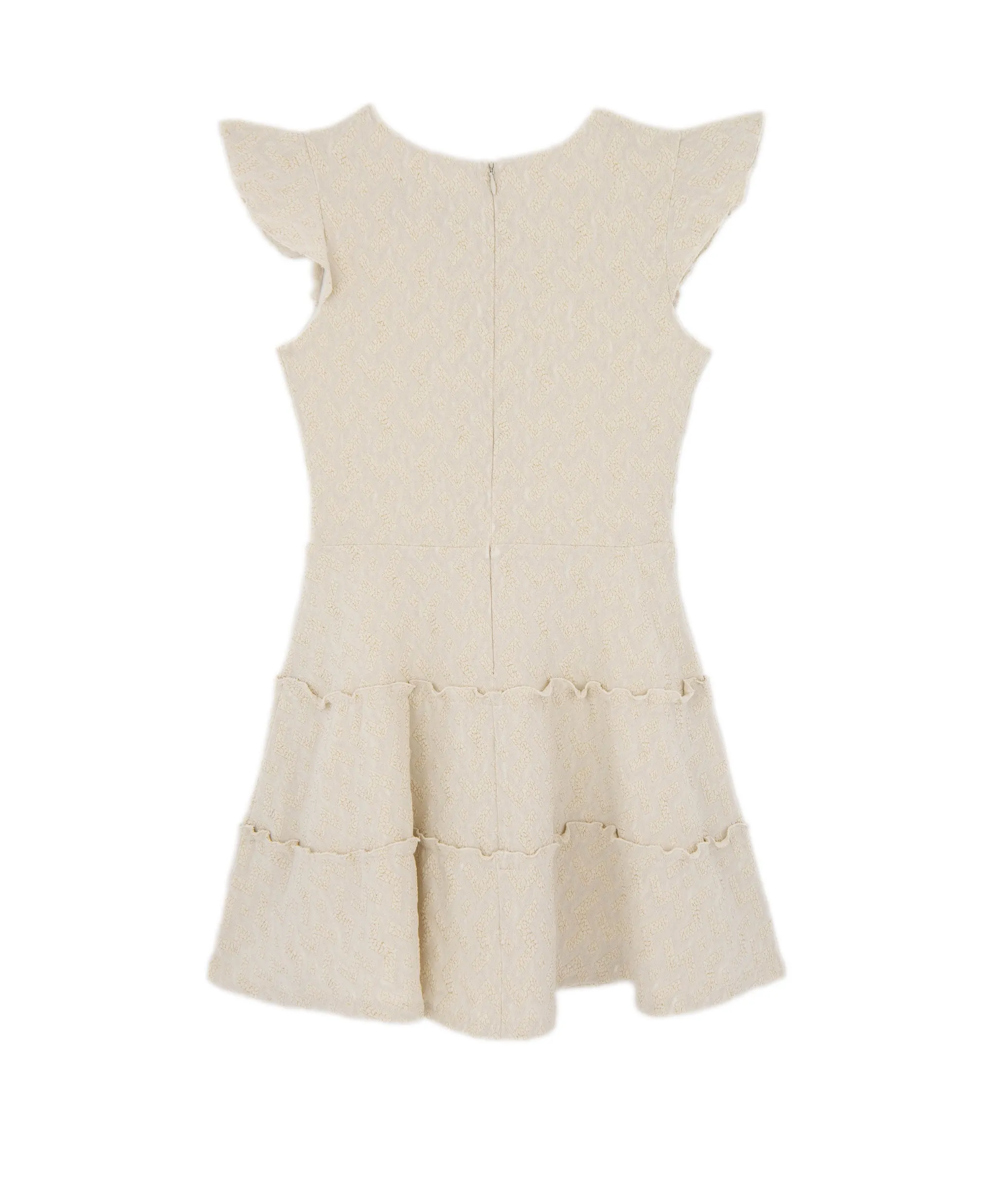 By Debra Girls Ivory/Gold 3 Tier Dress