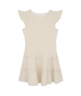 By Debra Girls Ivory/Gold 3 Tier Dress