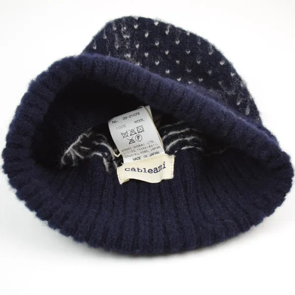 cableami - Shaggy Dog Dot Beanie - Navy