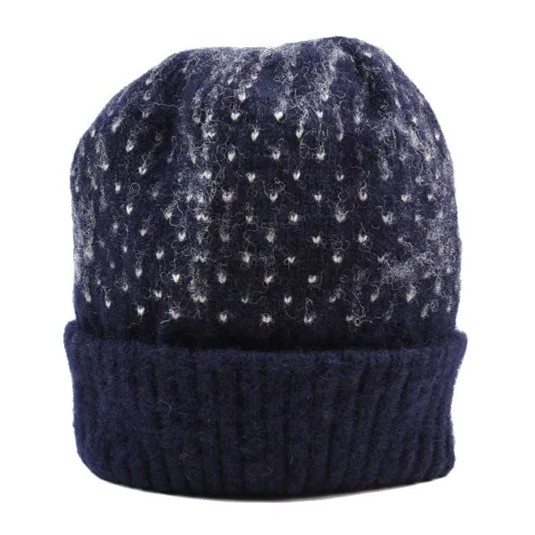 cableami - Shaggy Dog Dot Beanie - Navy