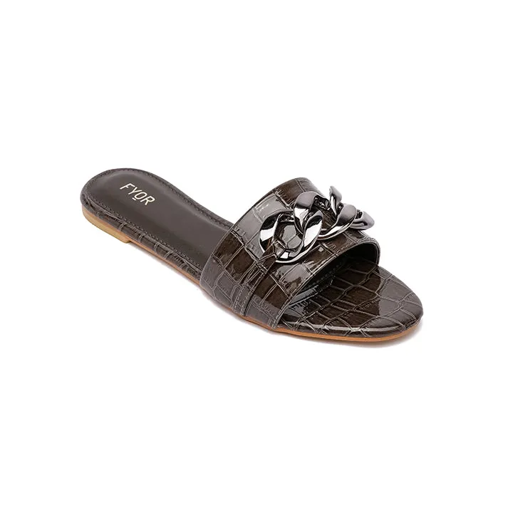 Chain Detailed Slide Sandal MY 197