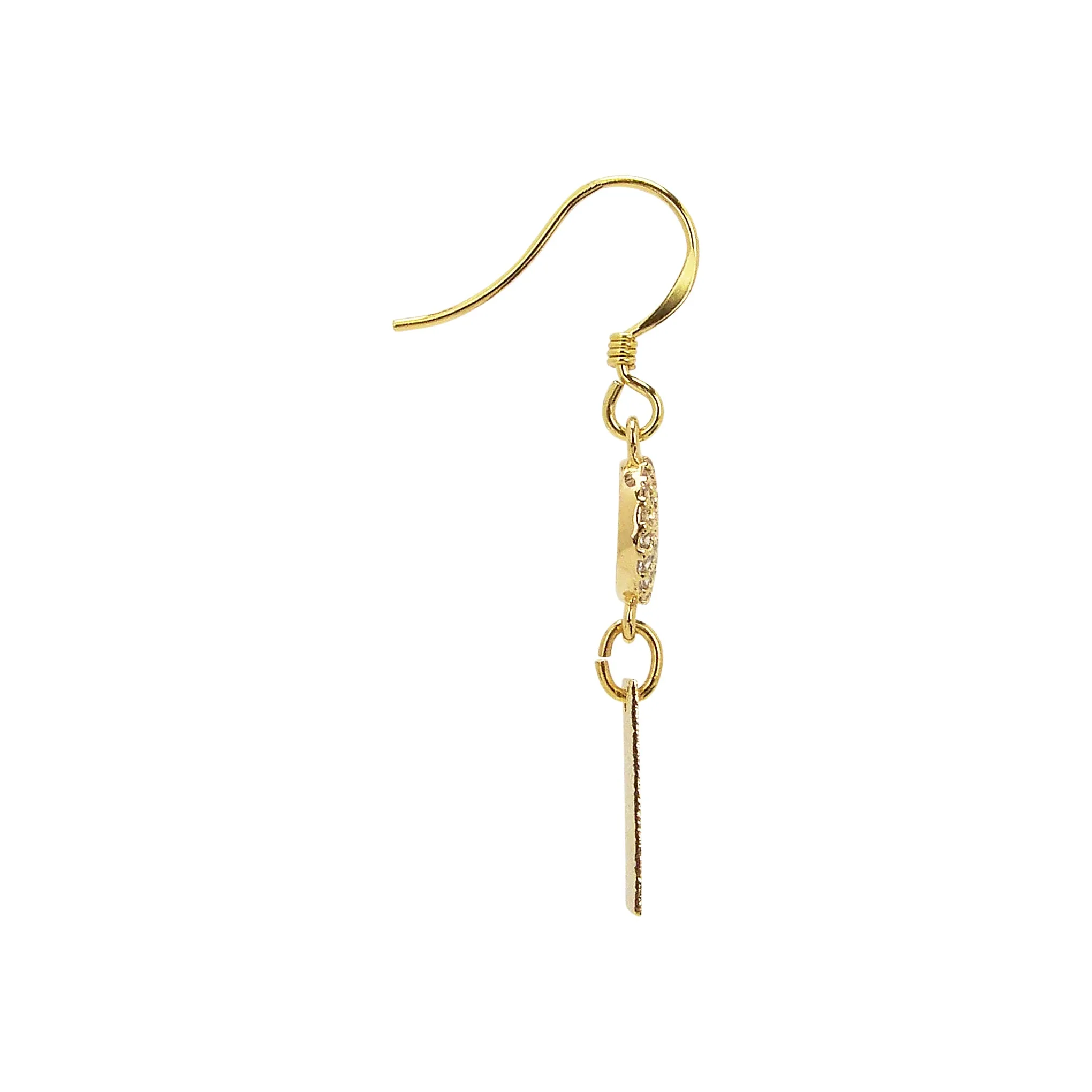 Charlene K Dangle Bar and Circle Charm Earrings in Gold Vermeil