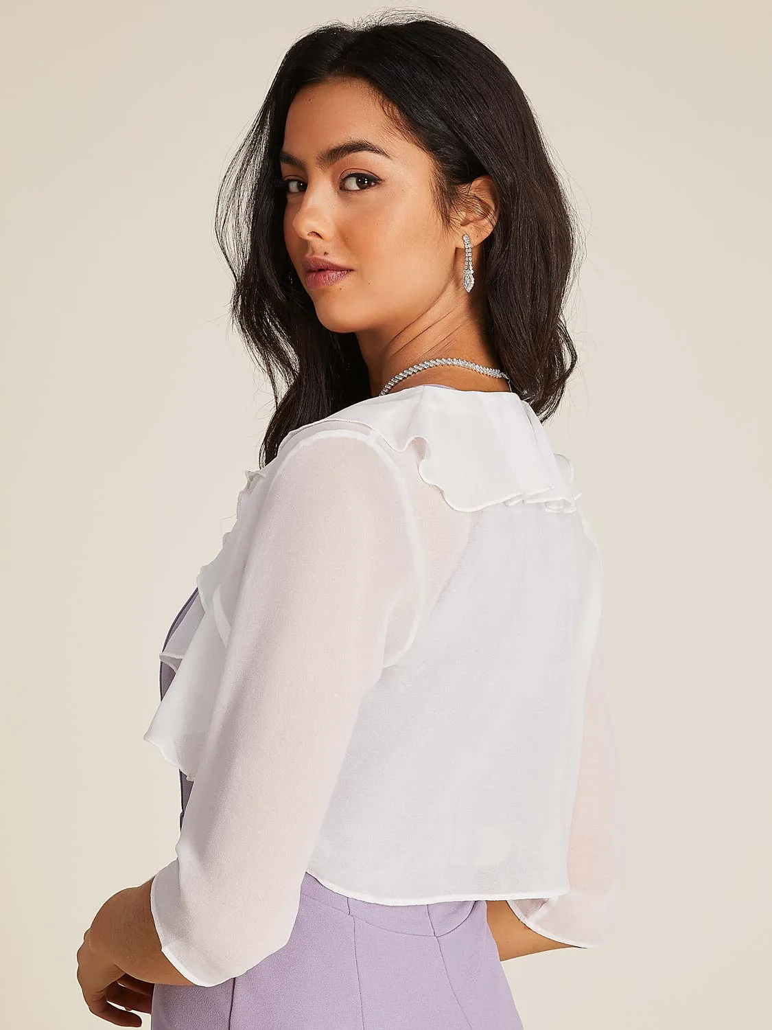 Chiffon Cover-Up With Ruffles