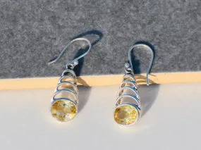 Citrine Earrings, Sterling Silver Earrings, Gemstone Earrings, Yellow Earrings, Handmade Earrings, Wedding Earrings, Statement Earrings