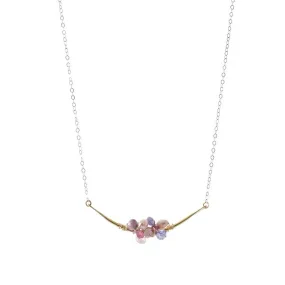 Clara 14K Gold Fill Gemstone Cluster Necklace