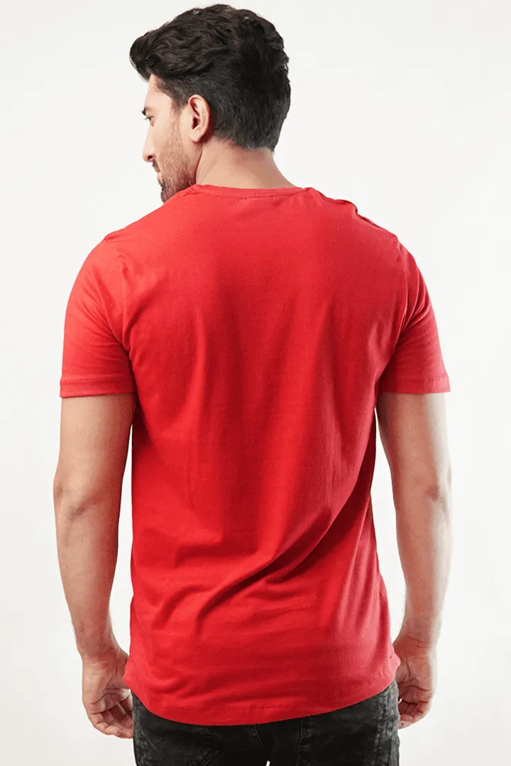 Claret V Neck Shirt - Red