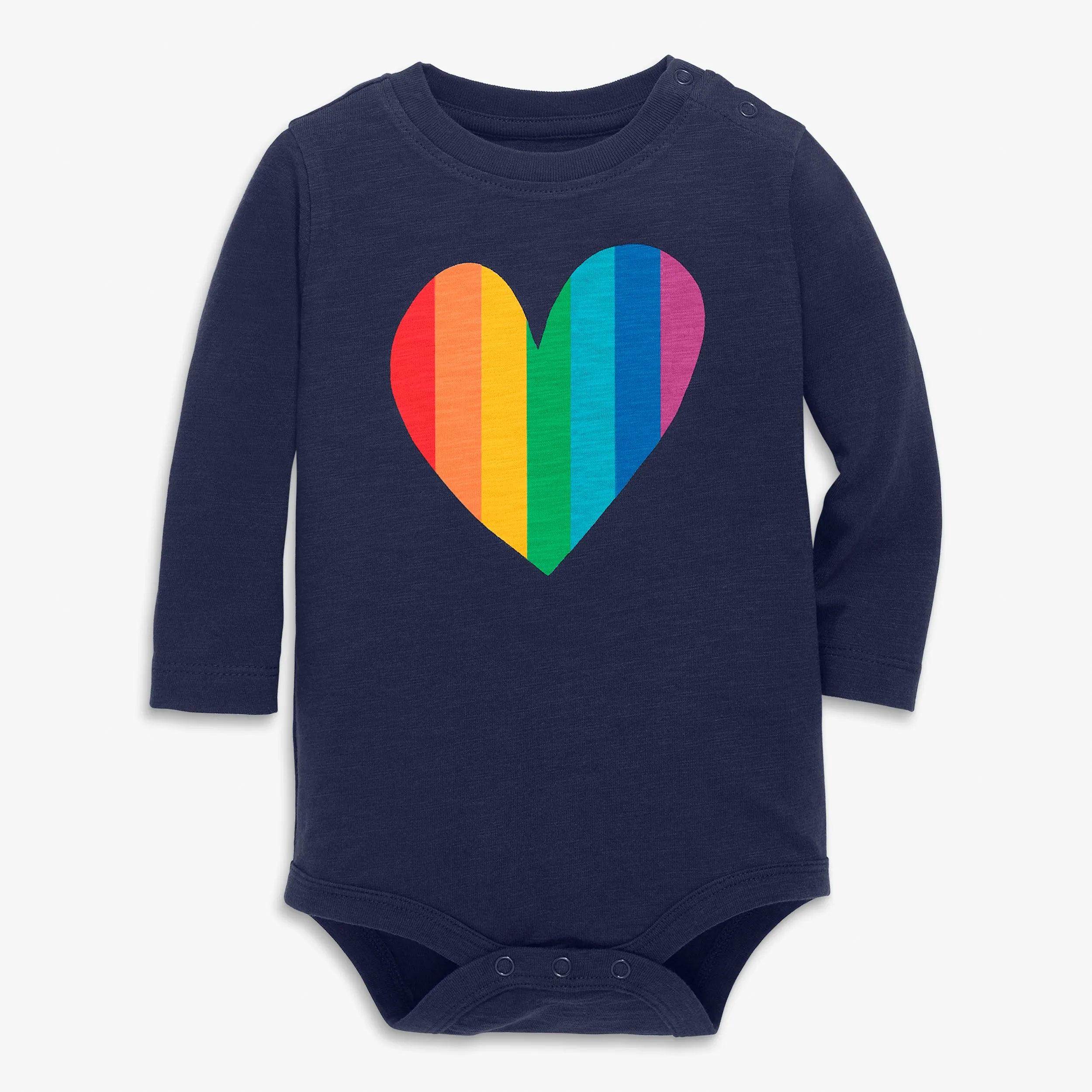 Clearance long sleeve babysuit in rainbow heart