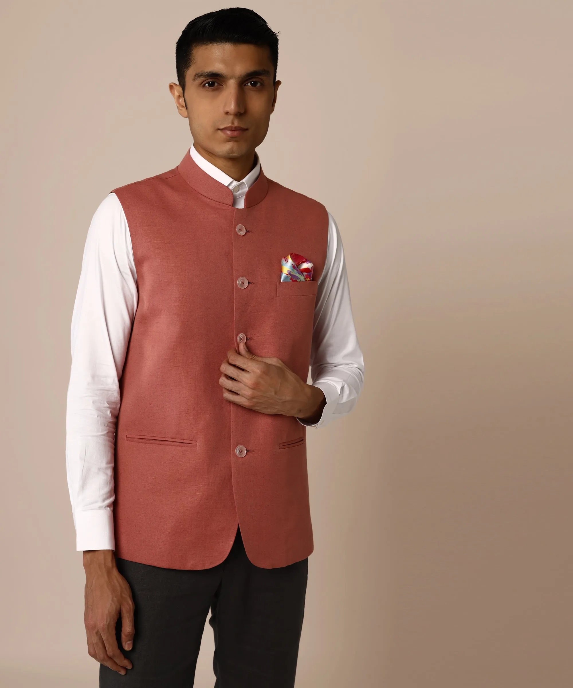 Coral Nehru Jacket