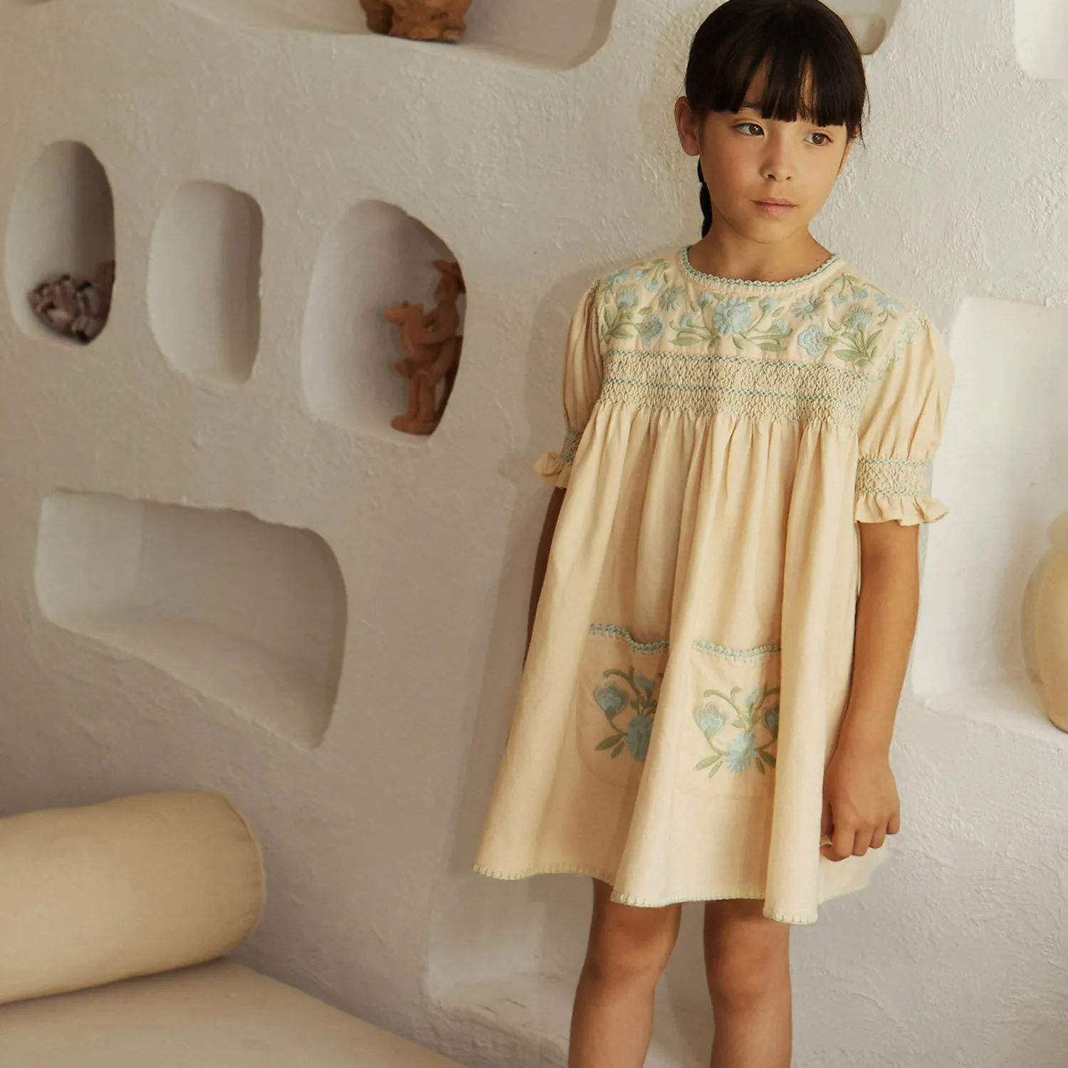 Cotton/Linen Dora Dress - Milk