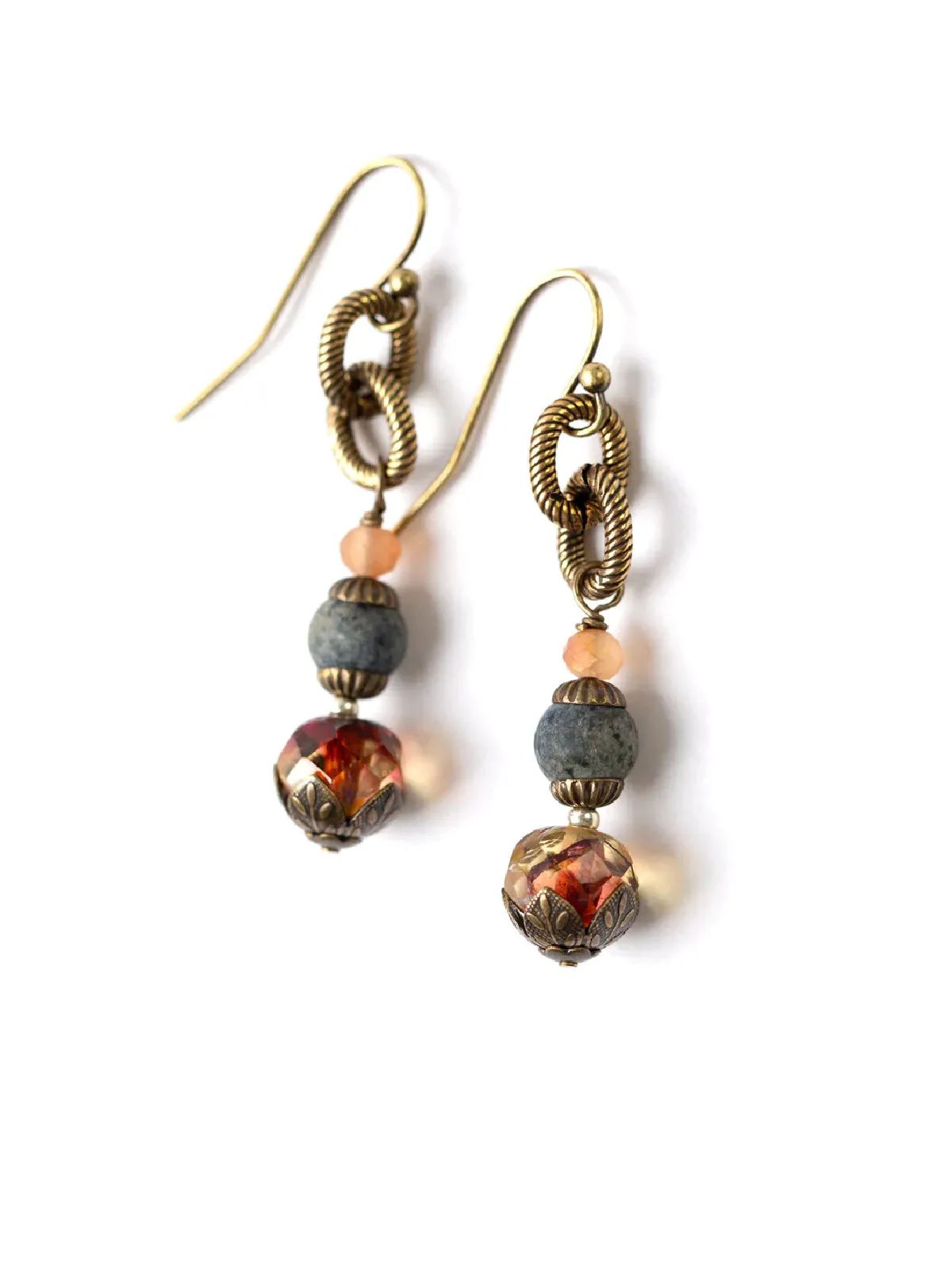 Courage Brass & Czech Glass Dangles by Anne Vaughan