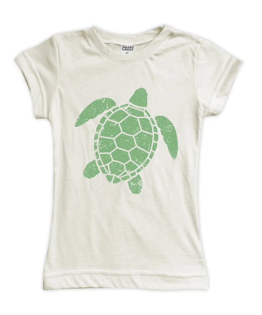 Cream Weathered Turtle Fitted Tee