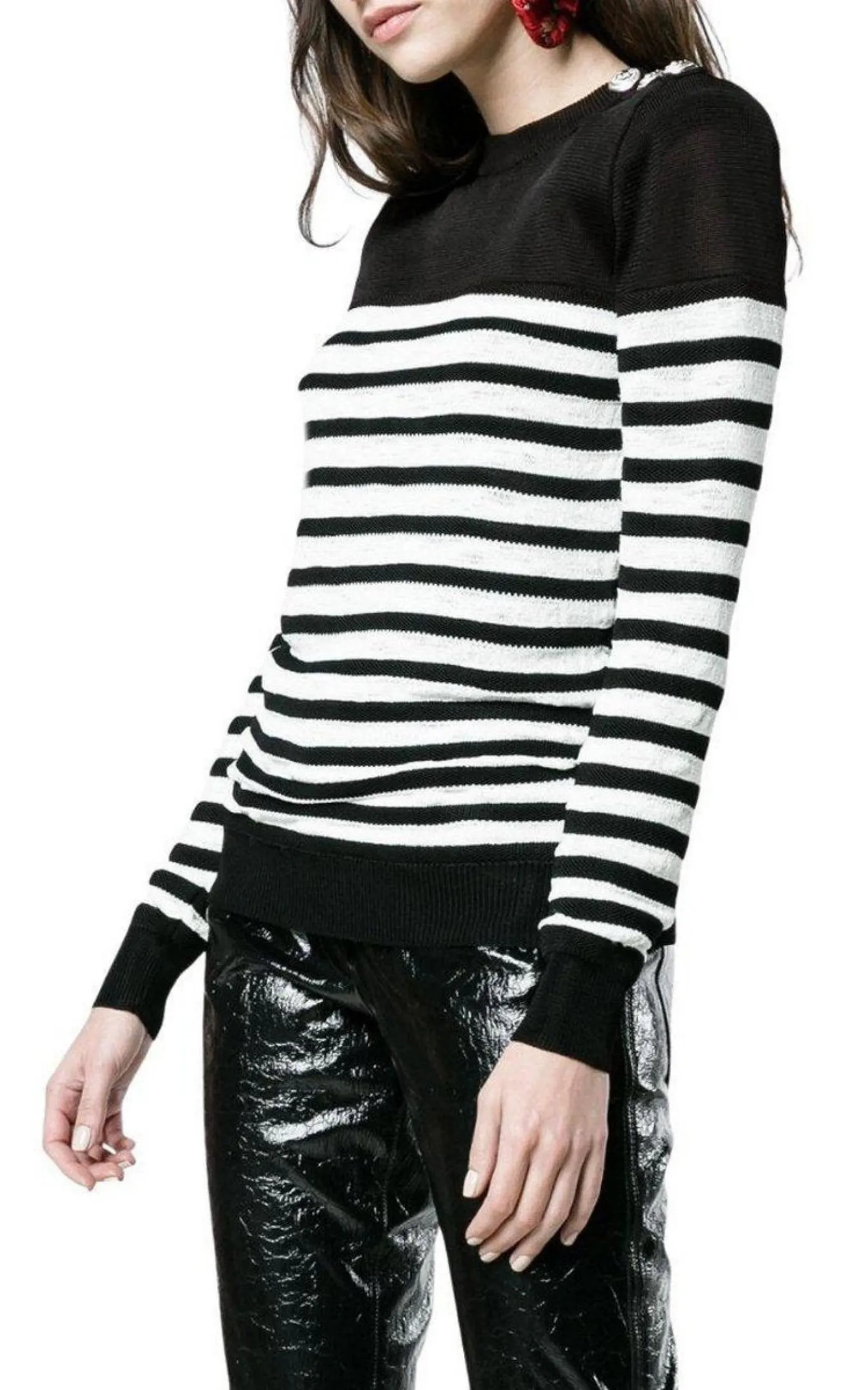 Crew Neck Stripe Long Sleeve Jumper