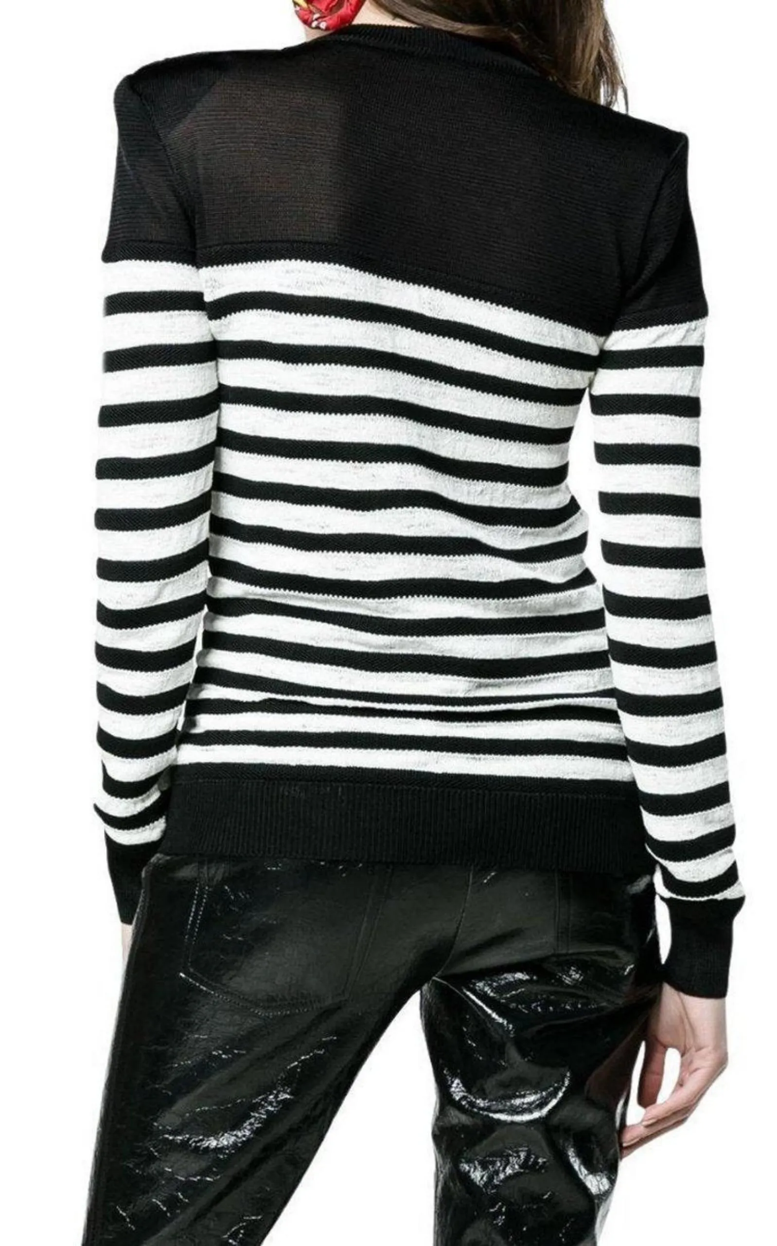 Crew Neck Stripe Long Sleeve Jumper