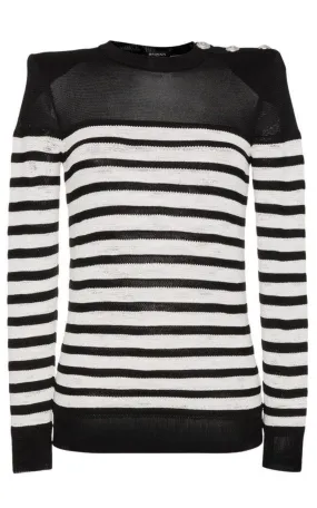 Crew Neck Stripe Long Sleeve Jumper