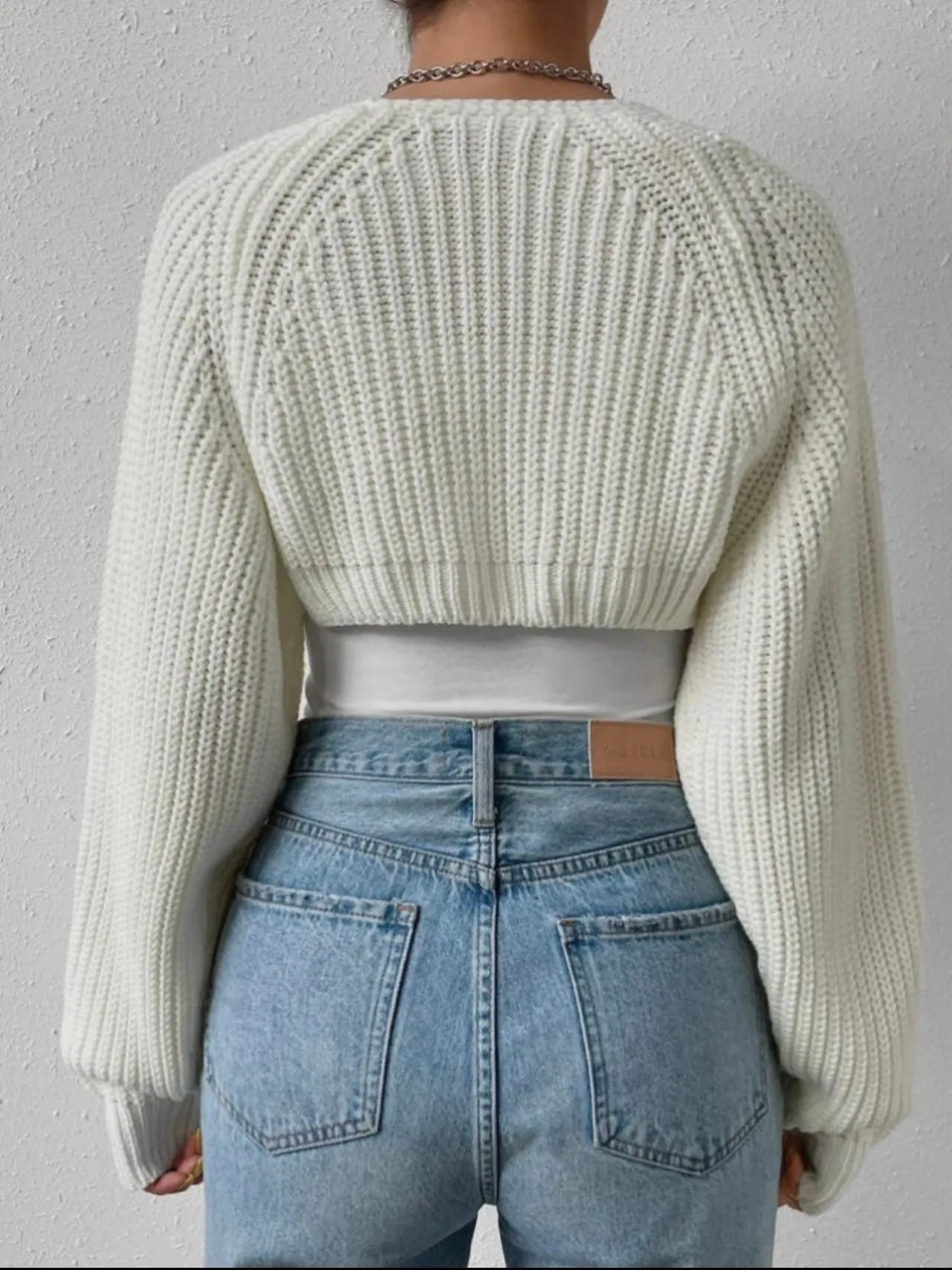 Cropped Shrug Cardigan | White