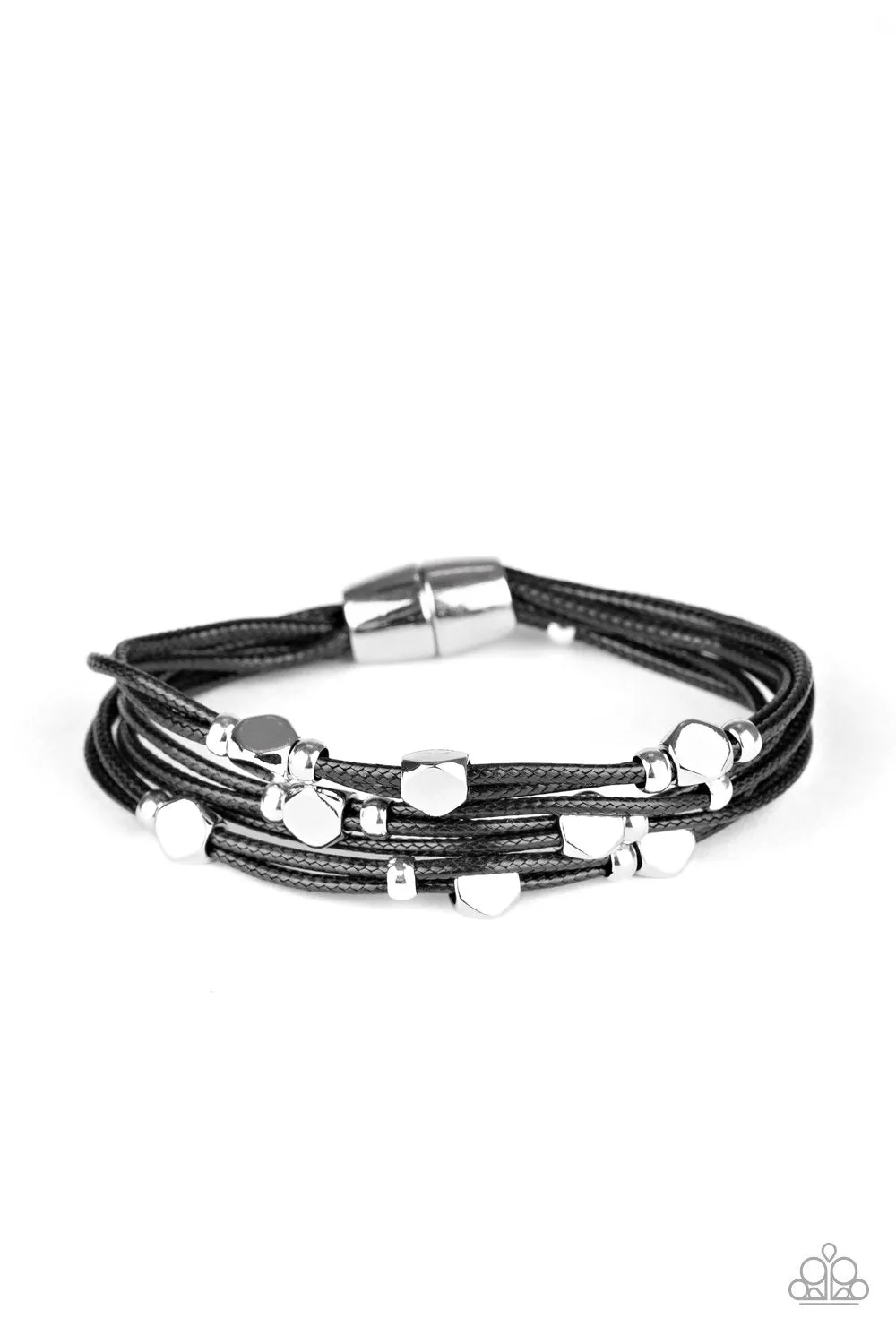 Cut The Cord Black and Silver Bracelet - Paparazzi Accessories